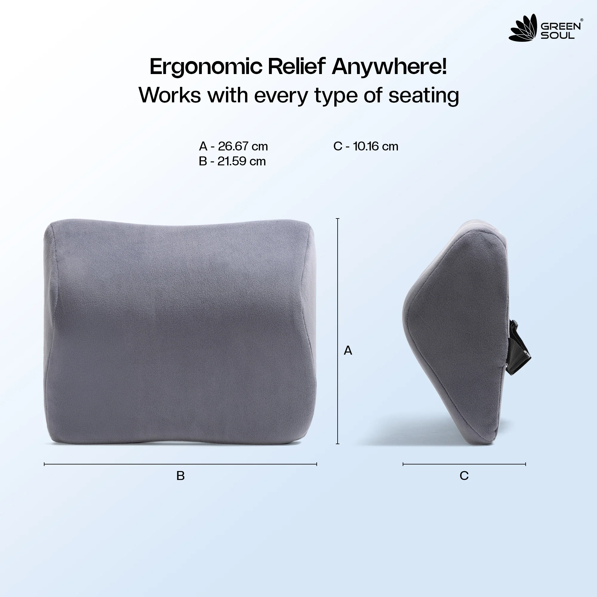 Green Soul ErgoCore Car Neck Rest Pillow (4 Inch) Memory Foam - Image 10