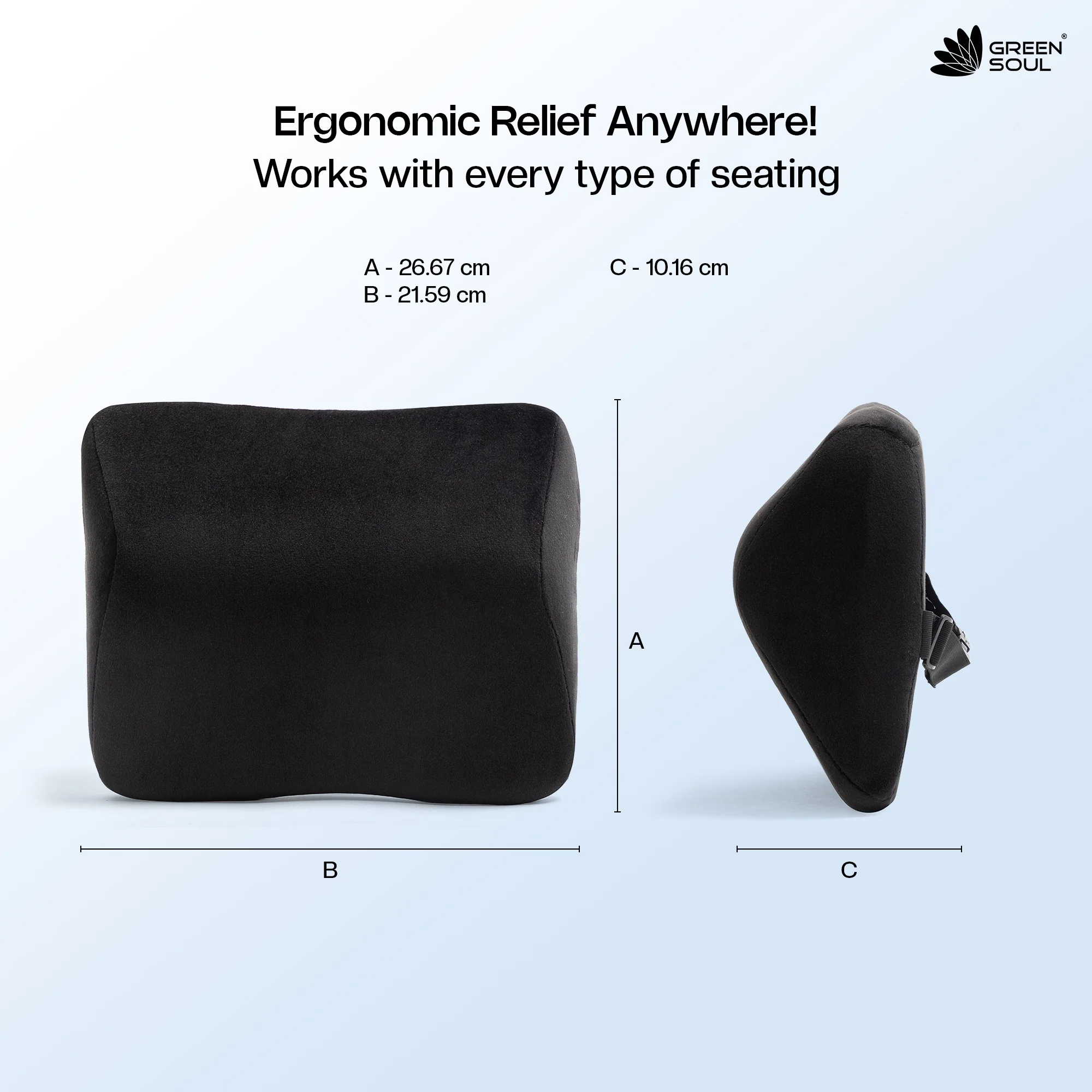 Green Soul ErgoCore Car Neck Rest Pillow (4 Inch) Memory Foam - Image 5