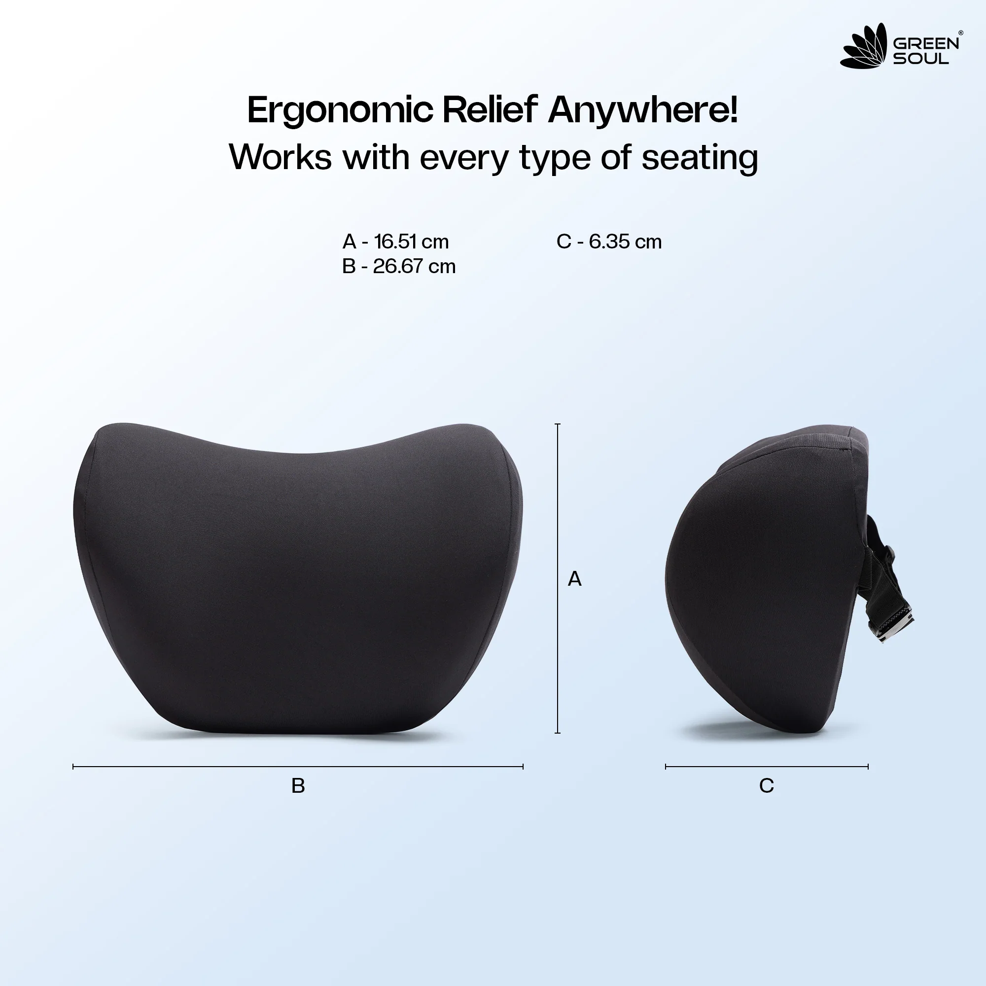Green Soul ErgoCore Car Neck Rest Pillow (2.5 Inch) Memory Foam - Image 10