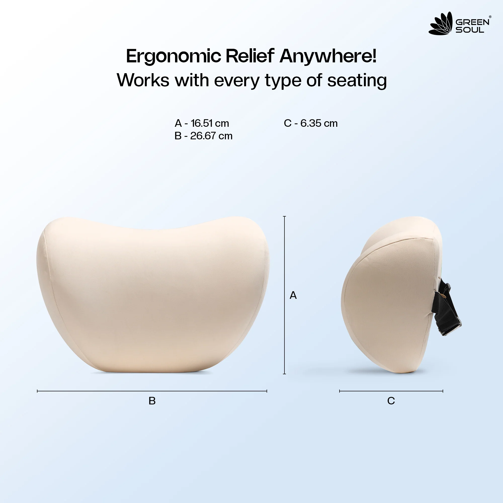 Green Soul ErgoCore Car Neck Rest Pillow (2.5 Inch) Memory Foam - Image 6