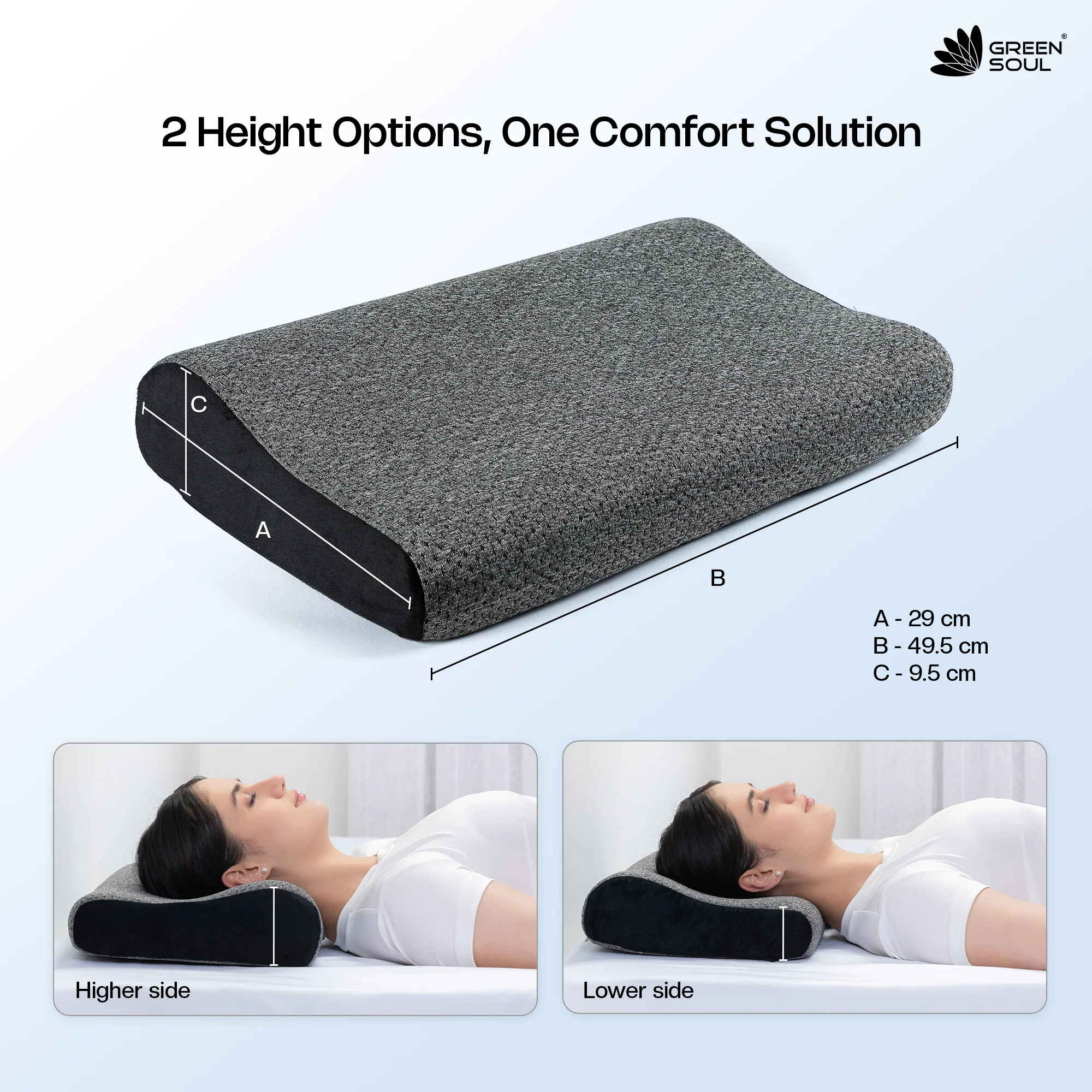 Green Soul ErgoCore Cervical Pillow Memory Foam Pillow - Image 10