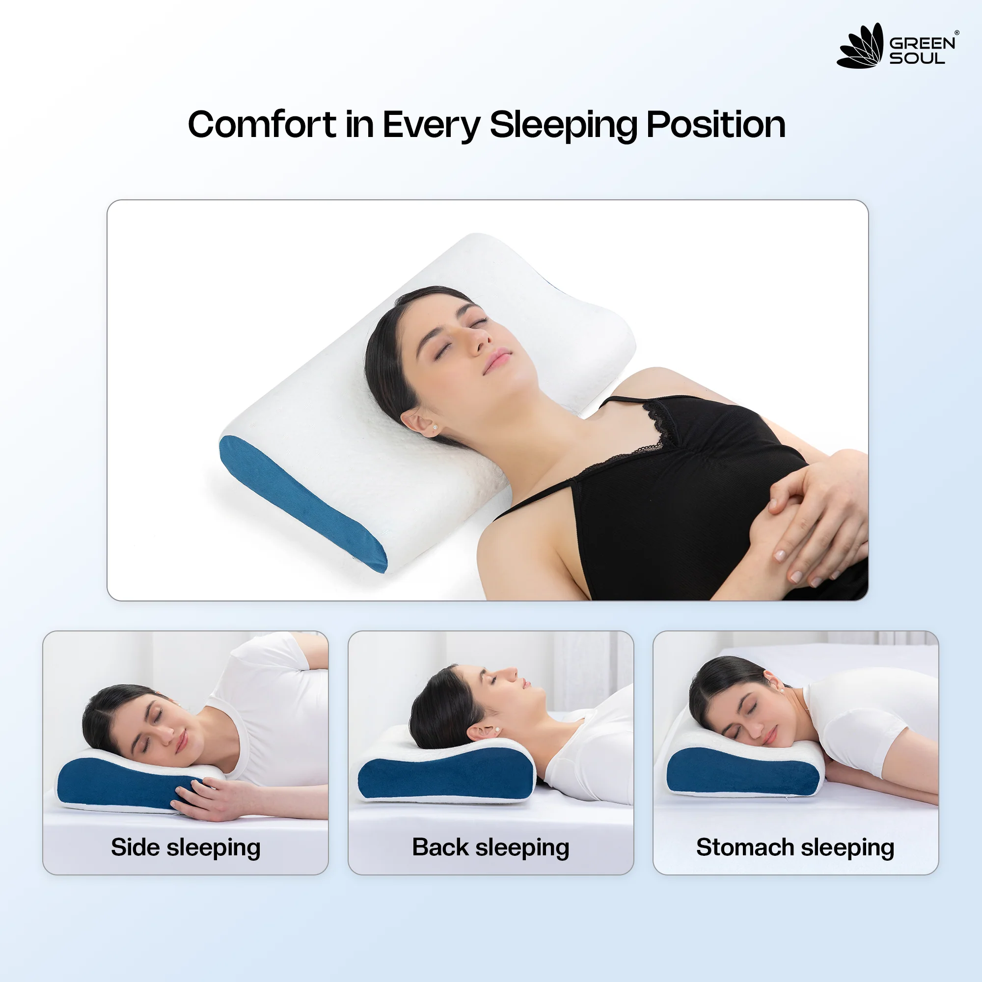 Green Soul ErgoCore Cervical Pillow Memory Foam Pillow - Image 13