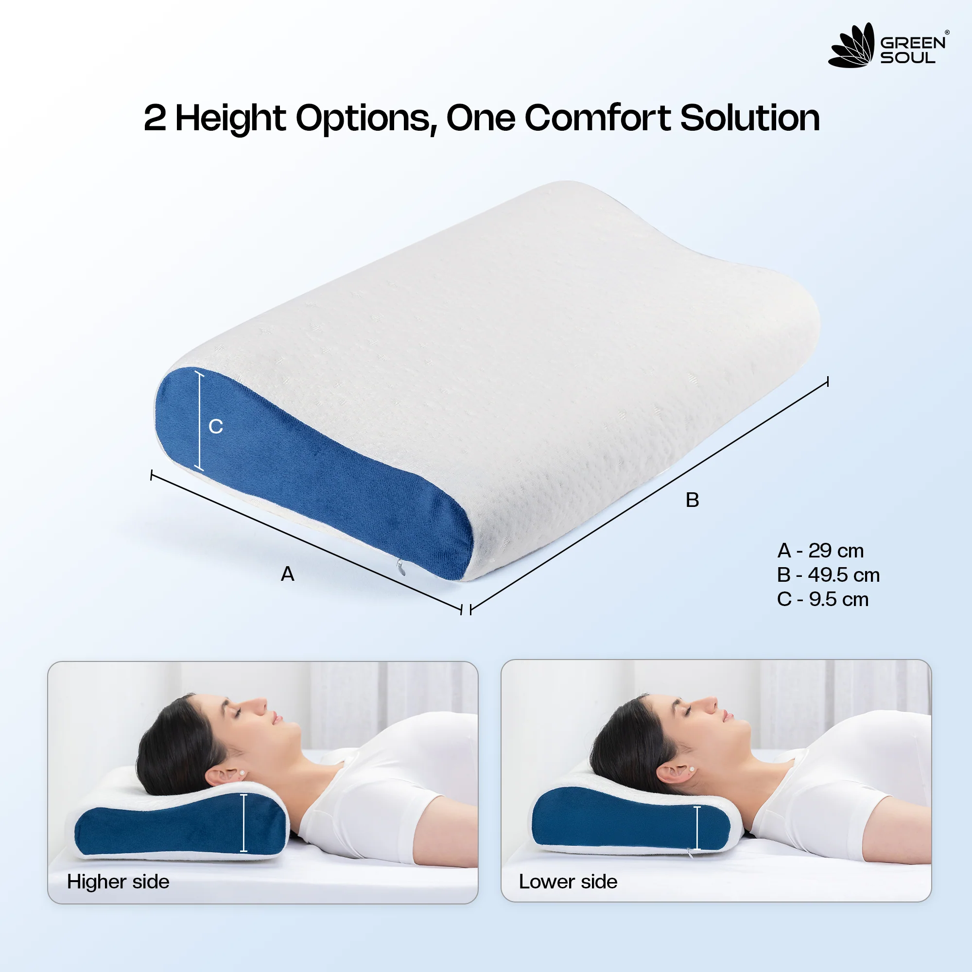 Green Soul ErgoCore Cervical Pillow Memory Foam Pillow - Image 14