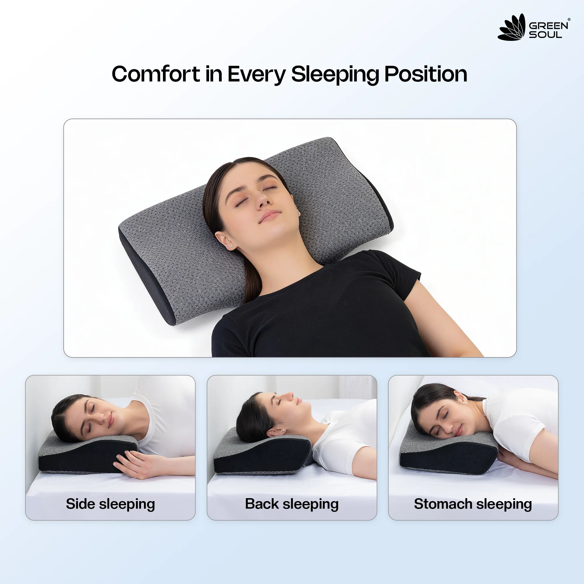 Green Soul ErgoCore Contour Pillow Memory Foam Pillow - Image 13