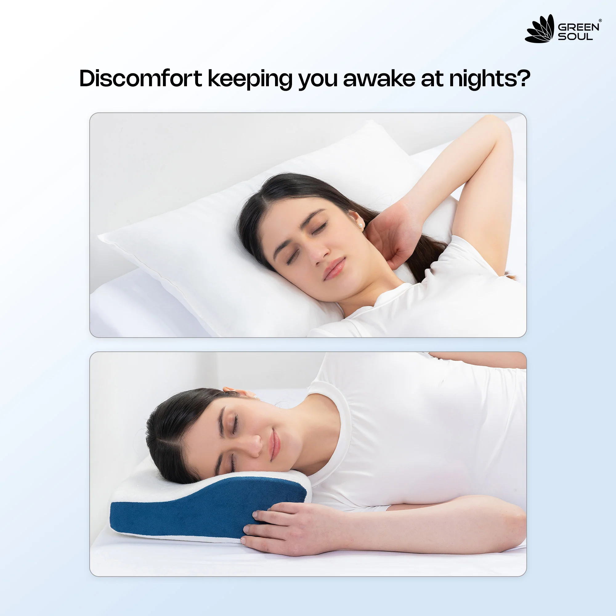 Green Soul ErgoCore Contour Pillow Memory Foam Pillow - Image 6