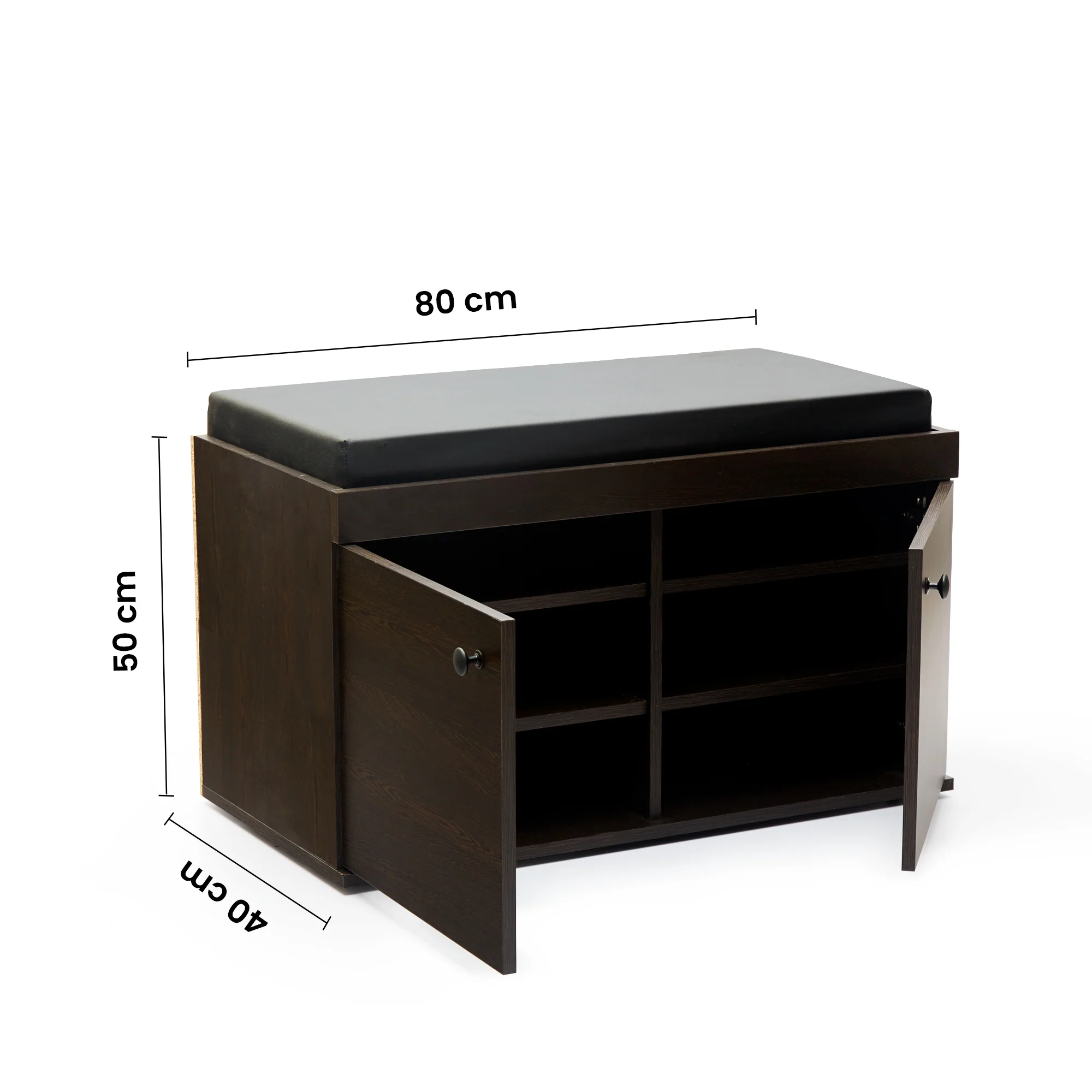 Fortuna 2 Door Shoe Rack with Seating 6 Shelves, 2 Doors Stores up to 12 Pair of Shoes - Image 11
