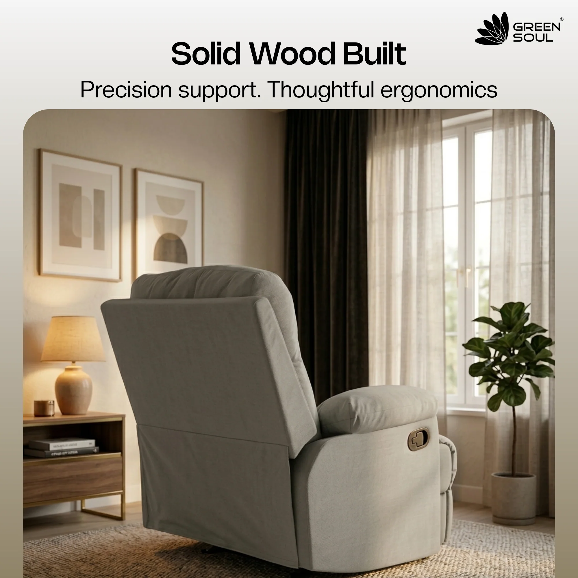 Green Soul Cloud Single Seater Manual Recliner Sofa - Image 12