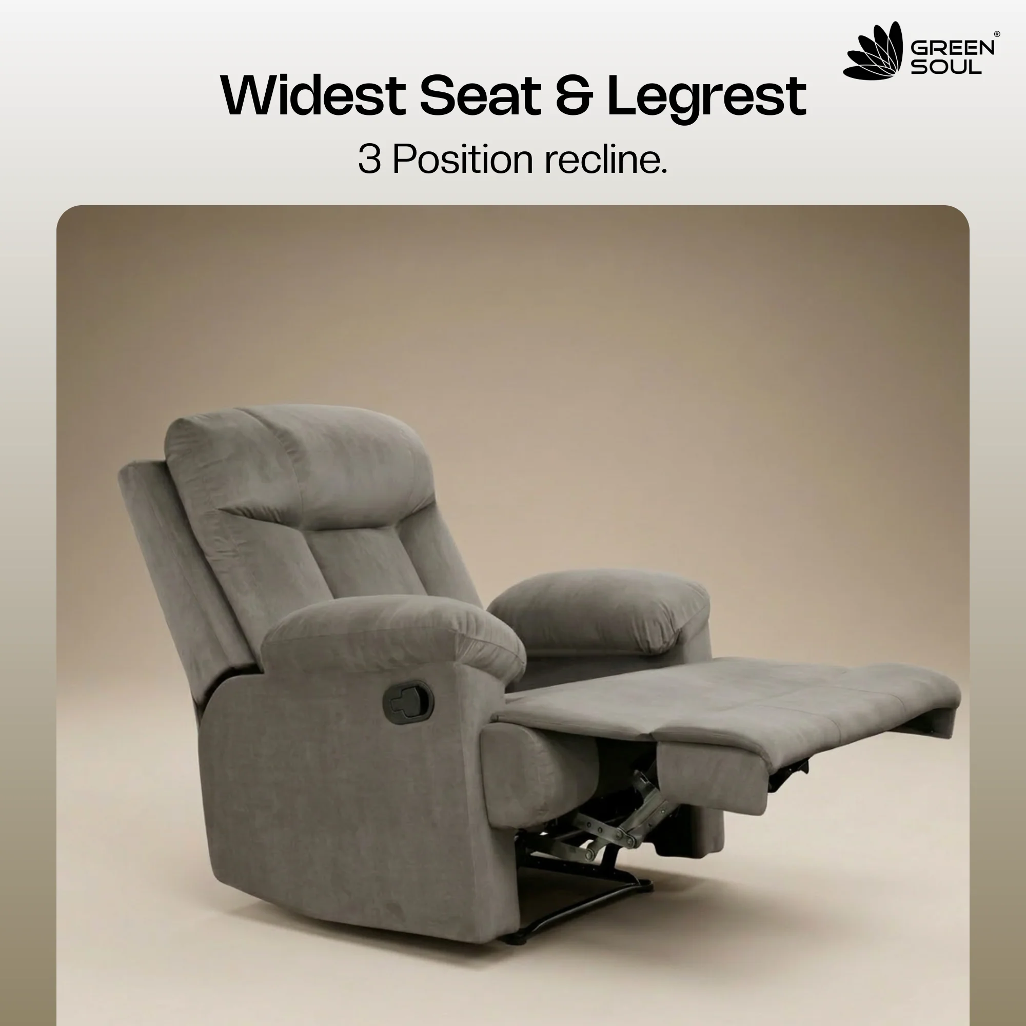 Green Soul Cloud Single Seater Manual Recliner Sofa - Image 6