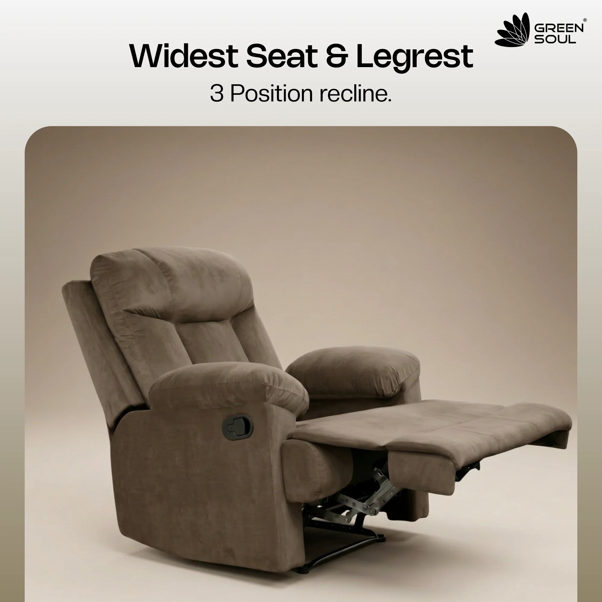 Green Soul Cloud Single Seater Manual Recliner Sofa - Image 9