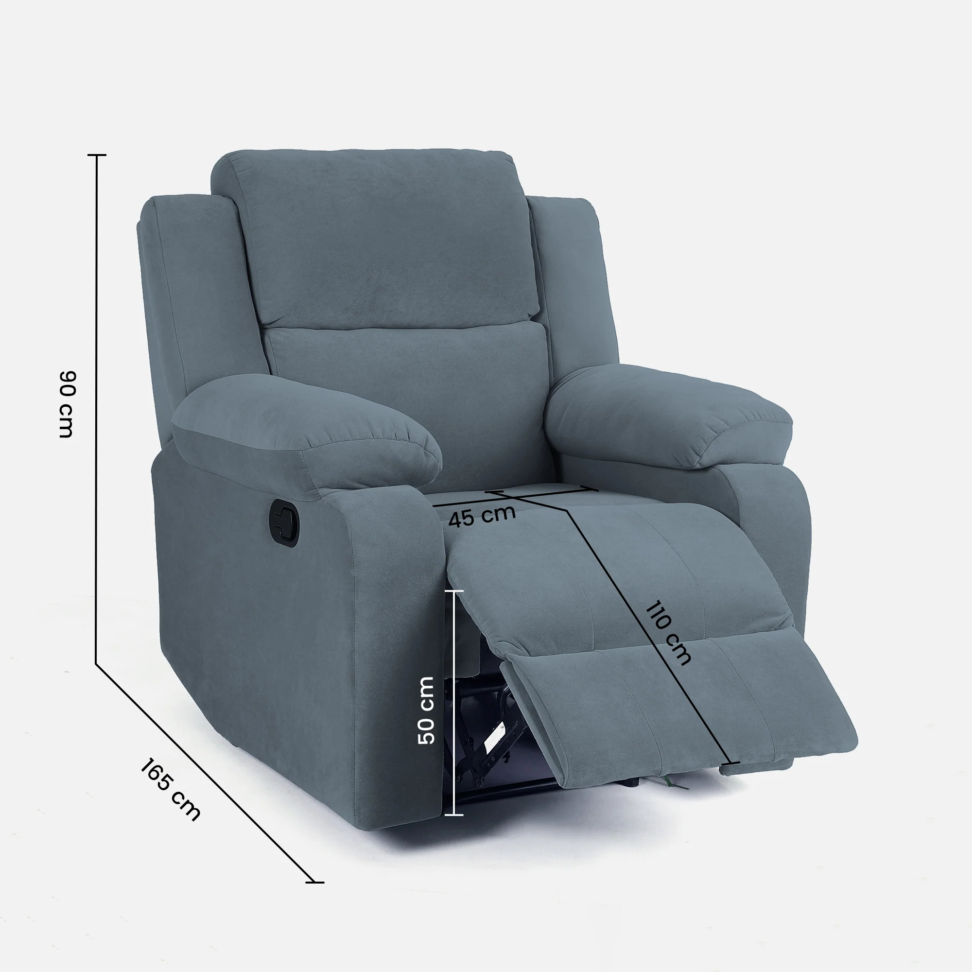 Green Soul Comfy Fabric Single Seater Recliner - Image 12