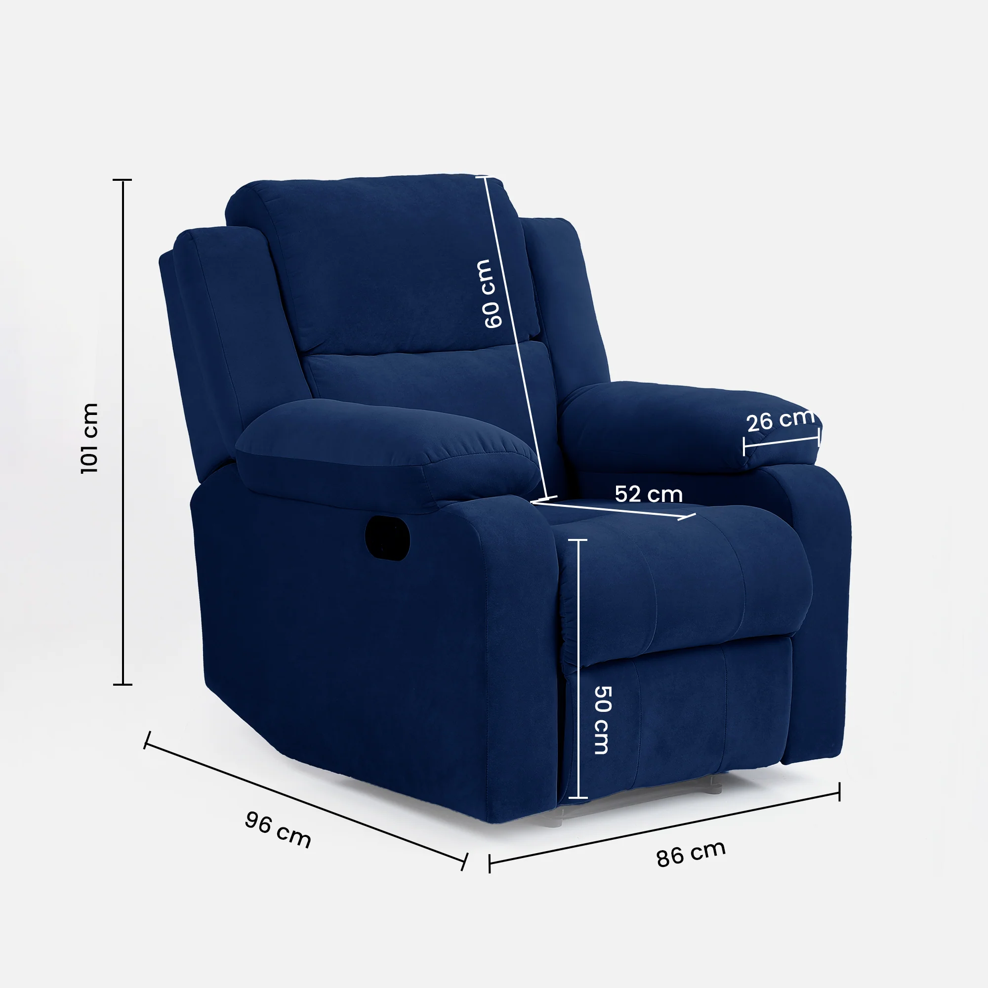 Green Soul Comfy Fabric Single Seater Recliner - Image 42