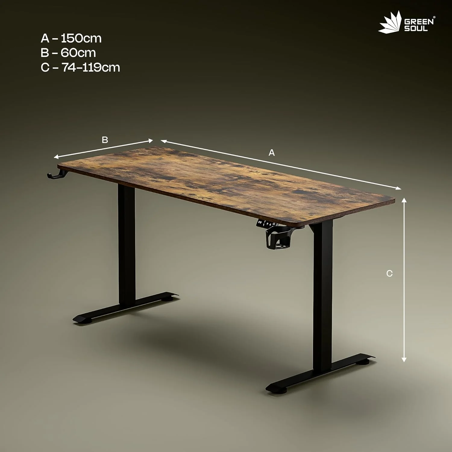 Green Soul Imperium Pro (5 Feet) Electric Height Adjustable Table - Image 45