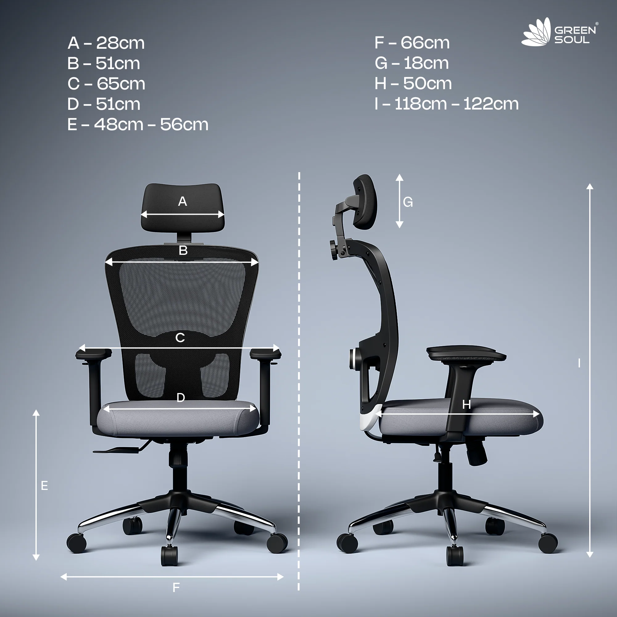 Green Soul Jupiter Pro High Back Mesh Office Chair - Image 23