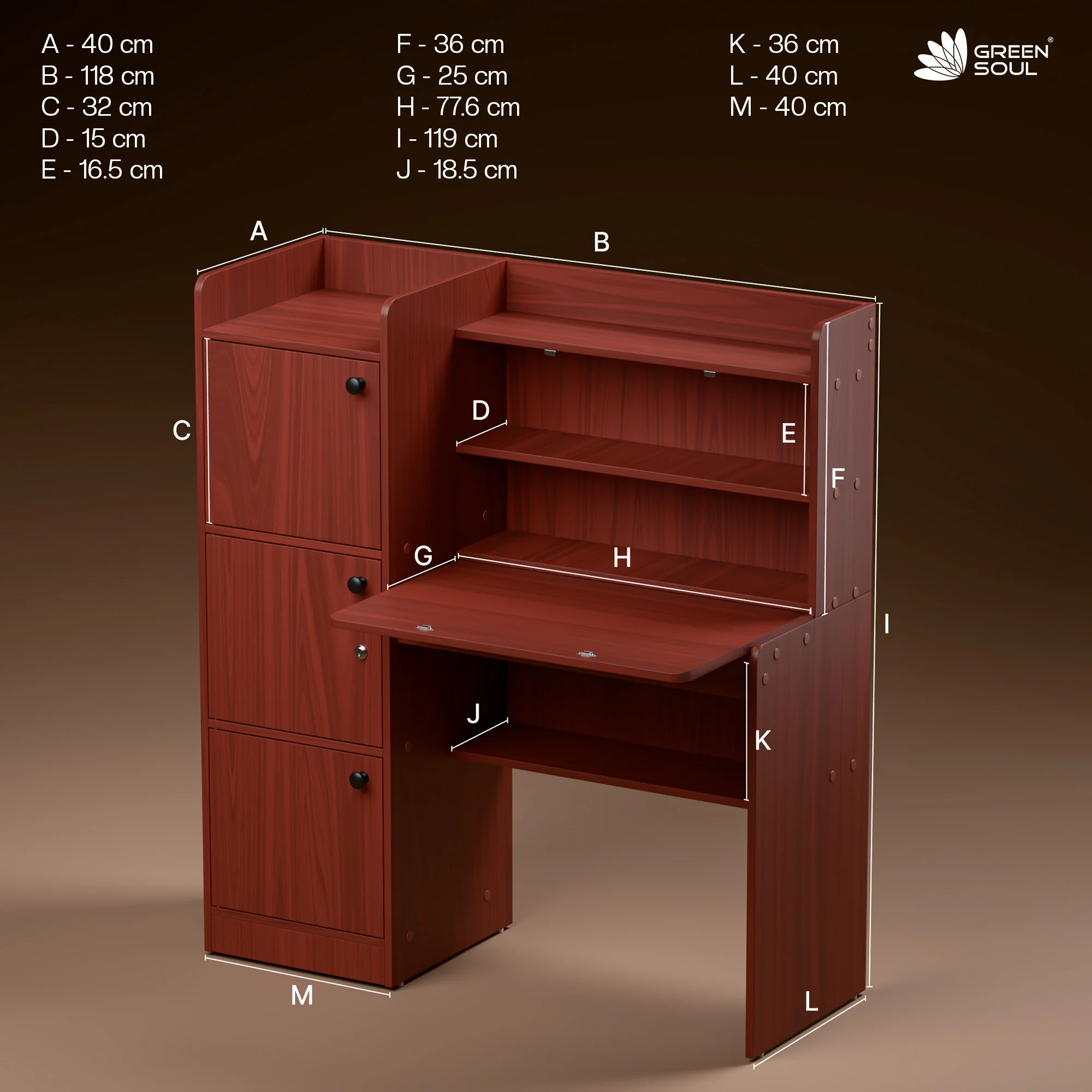 Green Soul Nile Pro Study Table - Image 6