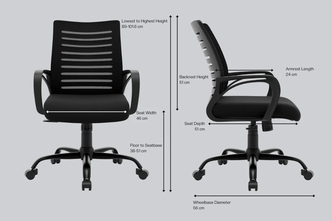 Green Soul Renewed Atom Mid Back Mesh Office Chair - Image 14