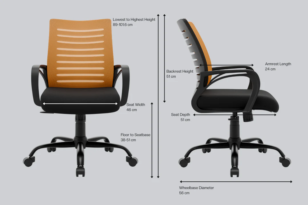 Green Soul Renewed Atom Mid Back Mesh Office Chair - Image 28