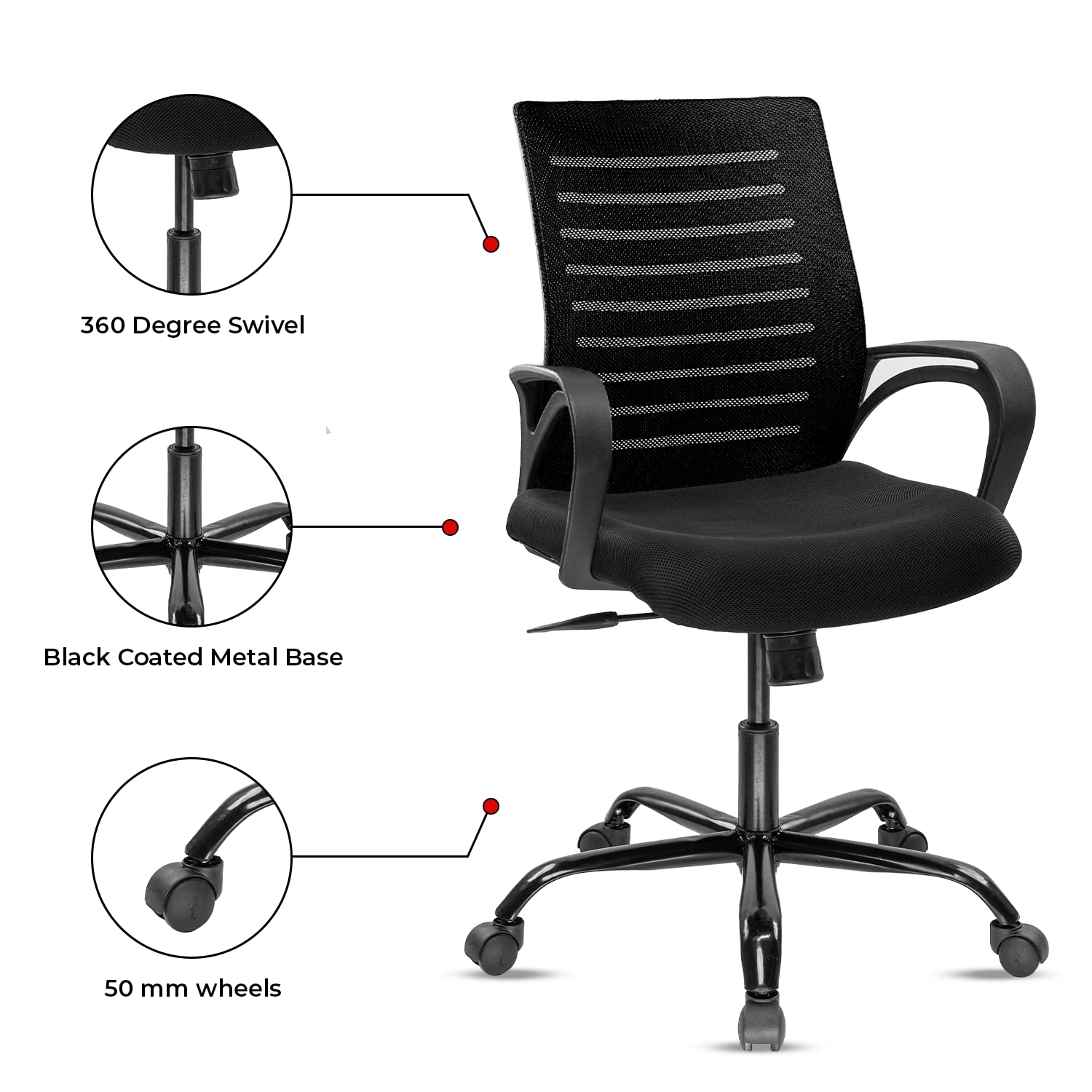 Green Soul Renewed Atom Mid Back Mesh Office Chair - Image 7
