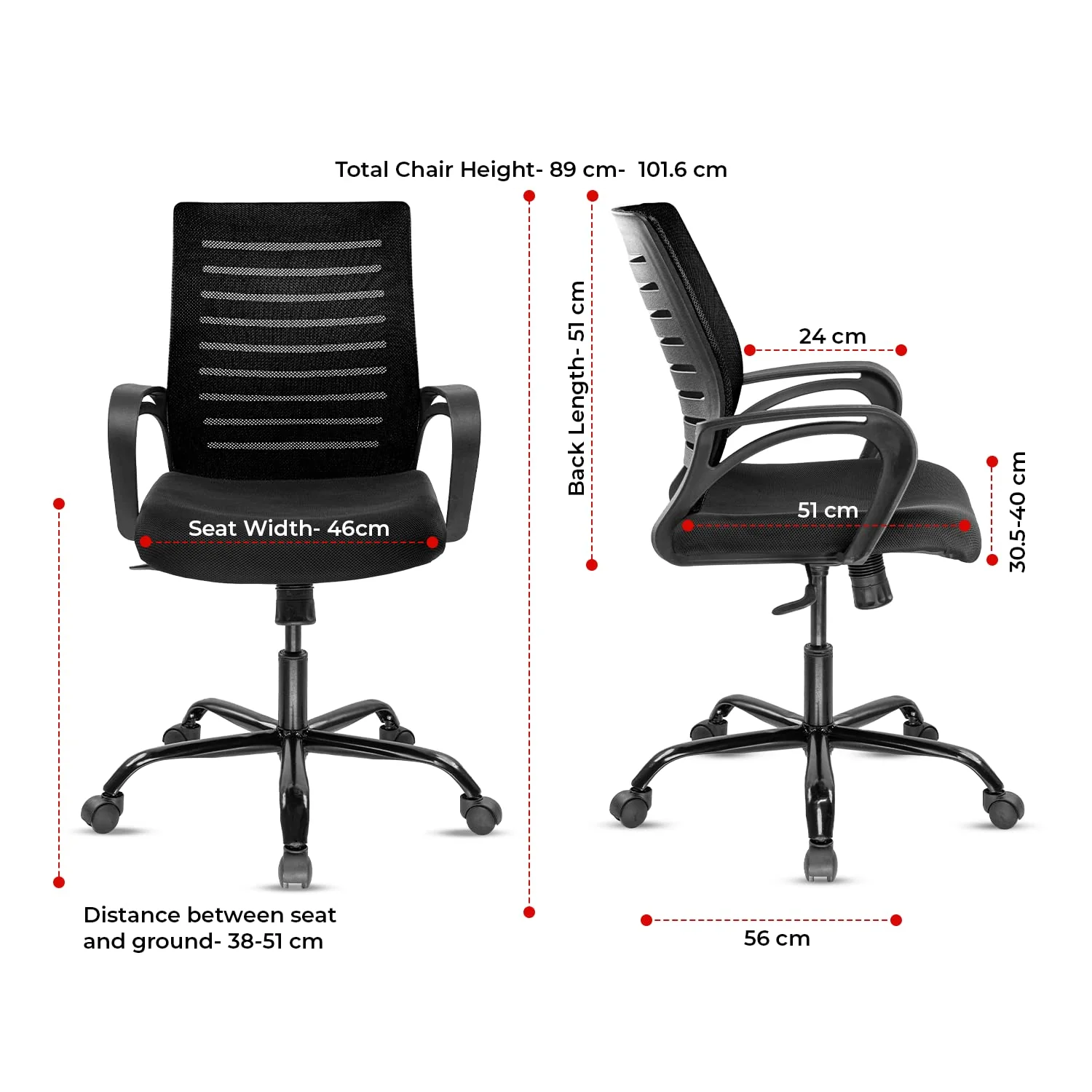 Green Soul Renewed Atom Mid Back Mesh Office Chair - Image 9
