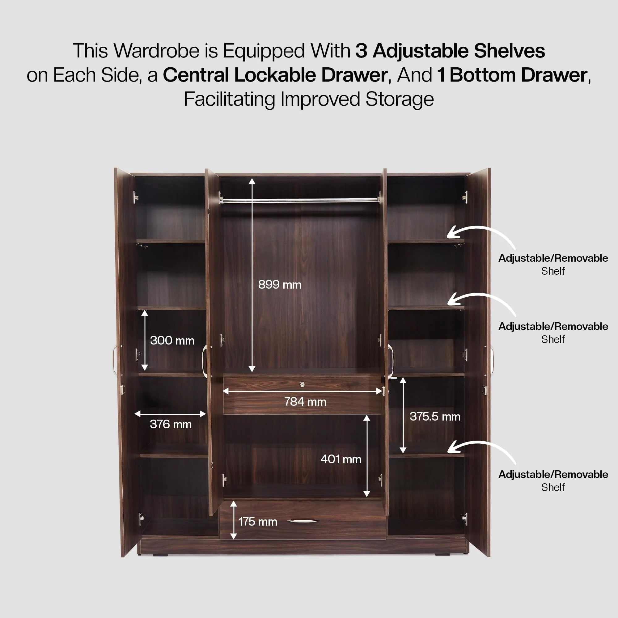 Green Soul Avalon 4-Door Wardrobe - Image 7