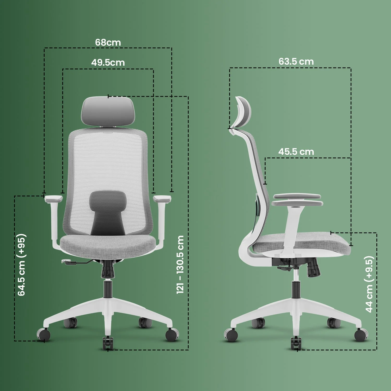 Green Soul Renewed Cosmos High Back Premium Office Chair Grey - Image 8