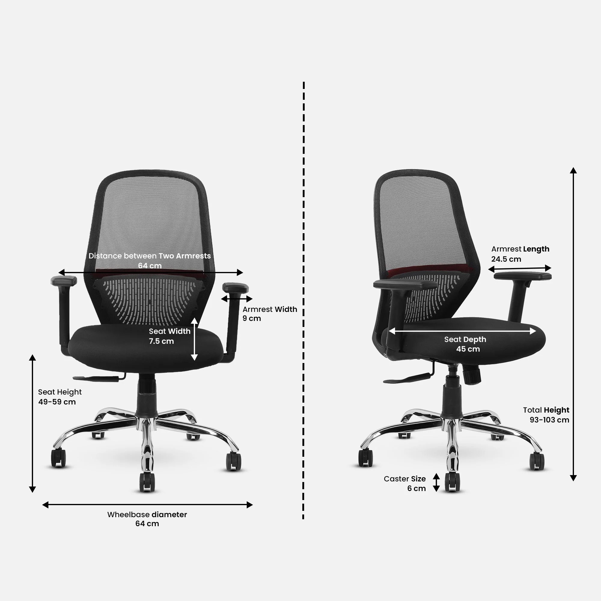 Green Soul Renewed Eva Mid Back Mesh Premium Office Chair - Image 100