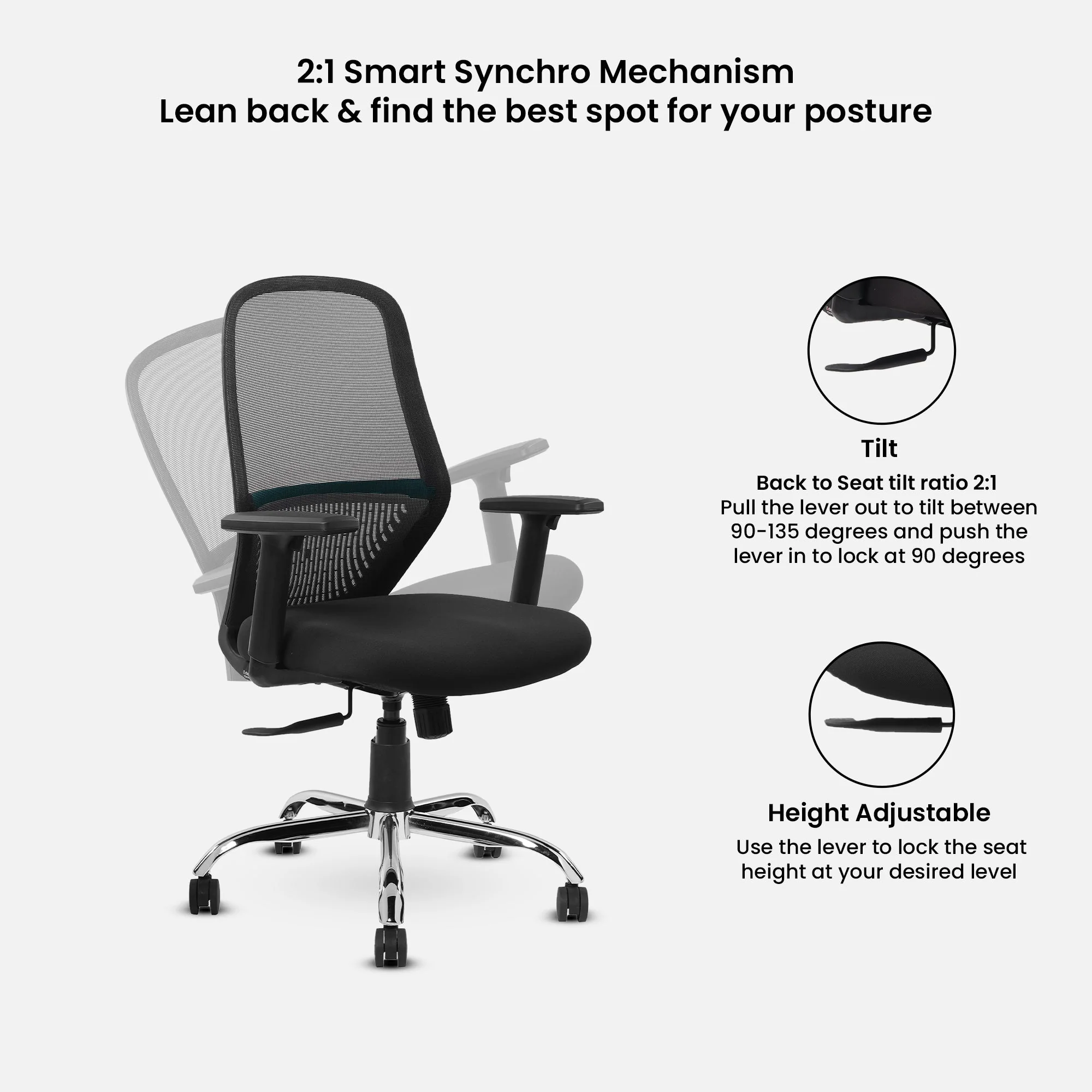 Green Soul Renewed Eva Mid Back Mesh Premium Office Chair - Image 102
