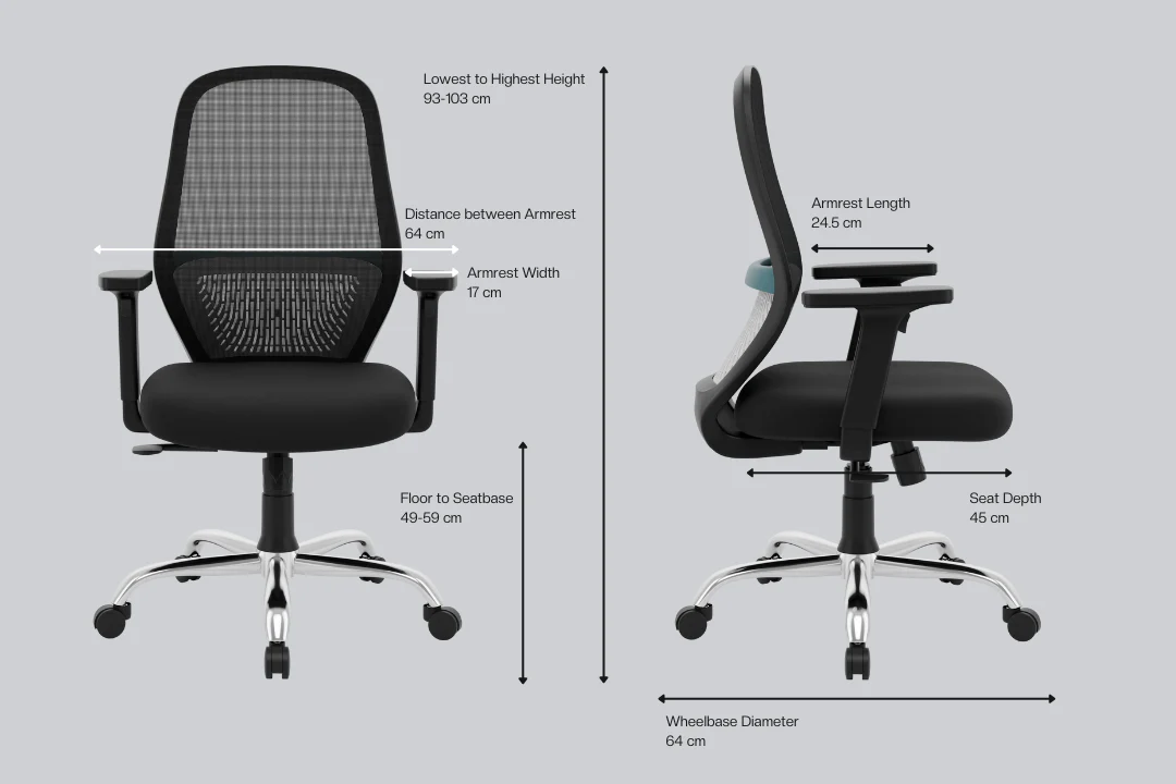 Green Soul Renewed Eva Mid Back Mesh Premium Office Chair - Image 161