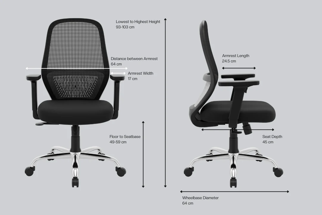 Green Soul Renewed Eva Mid Back Mesh Premium Office Chair - Image 167