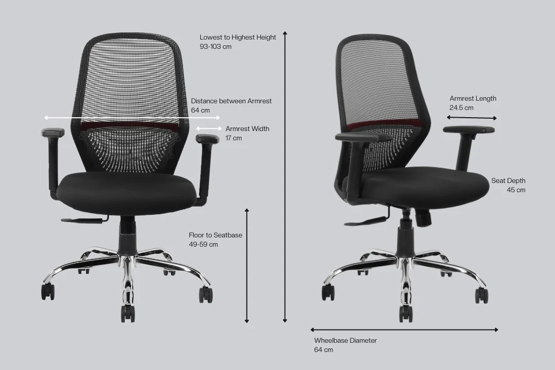 Green Soul Renewed Eva Mid Back Mesh Premium Office Chair - Image 23