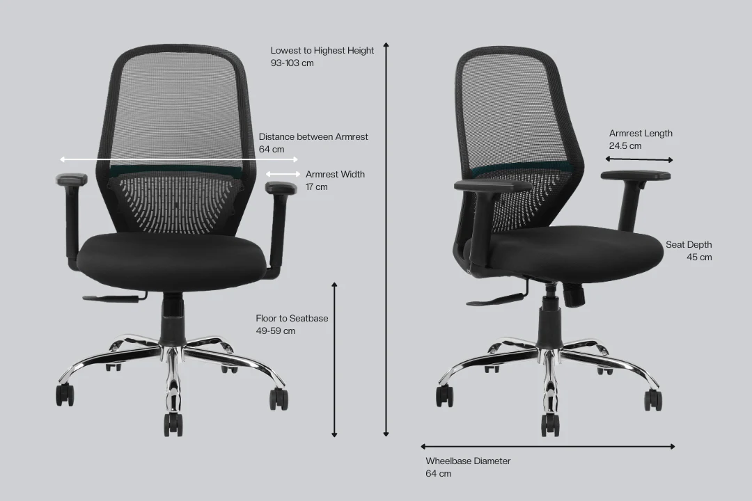 Green Soul Renewed Eva Mid Back Mesh Premium Office Chair - Image 31