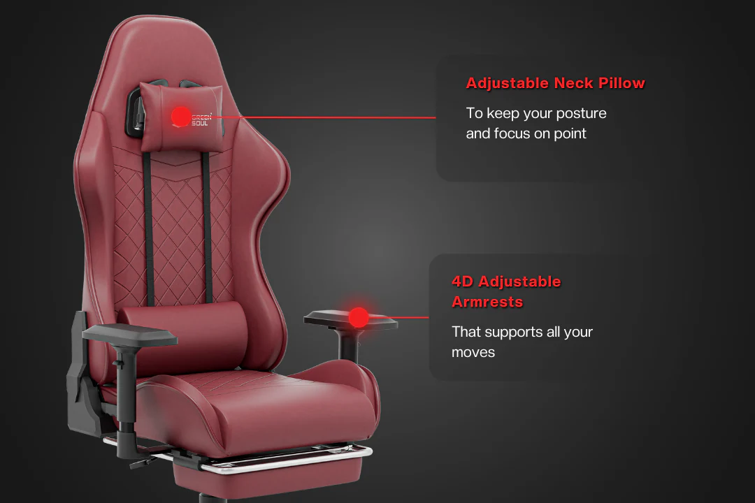 Green Soul Renewed Ghost Gaming Chair With Integrated Footrest - Image 13