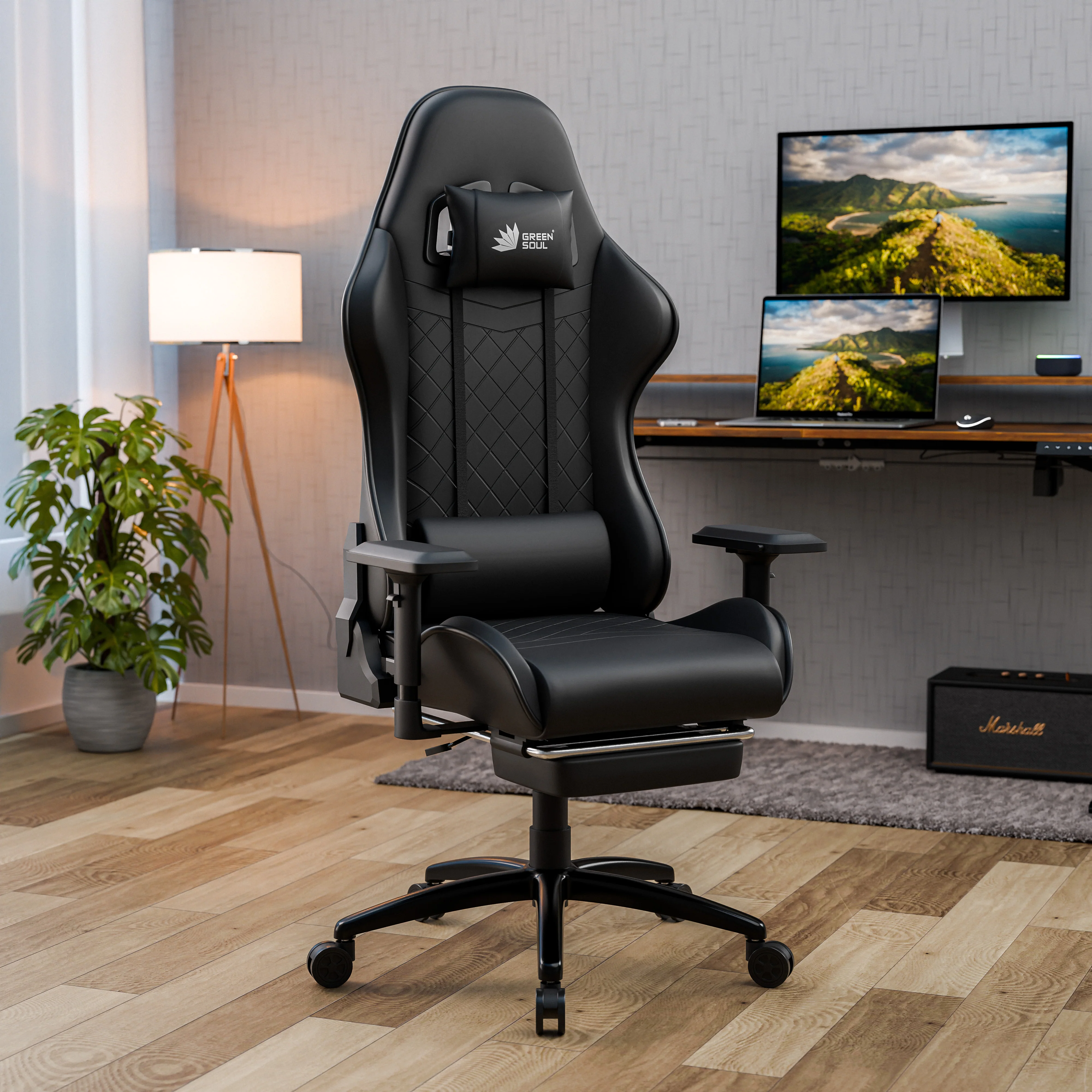 Green Soul Renewed Ghost Gaming Chair With Integrated Footrest - Image 17