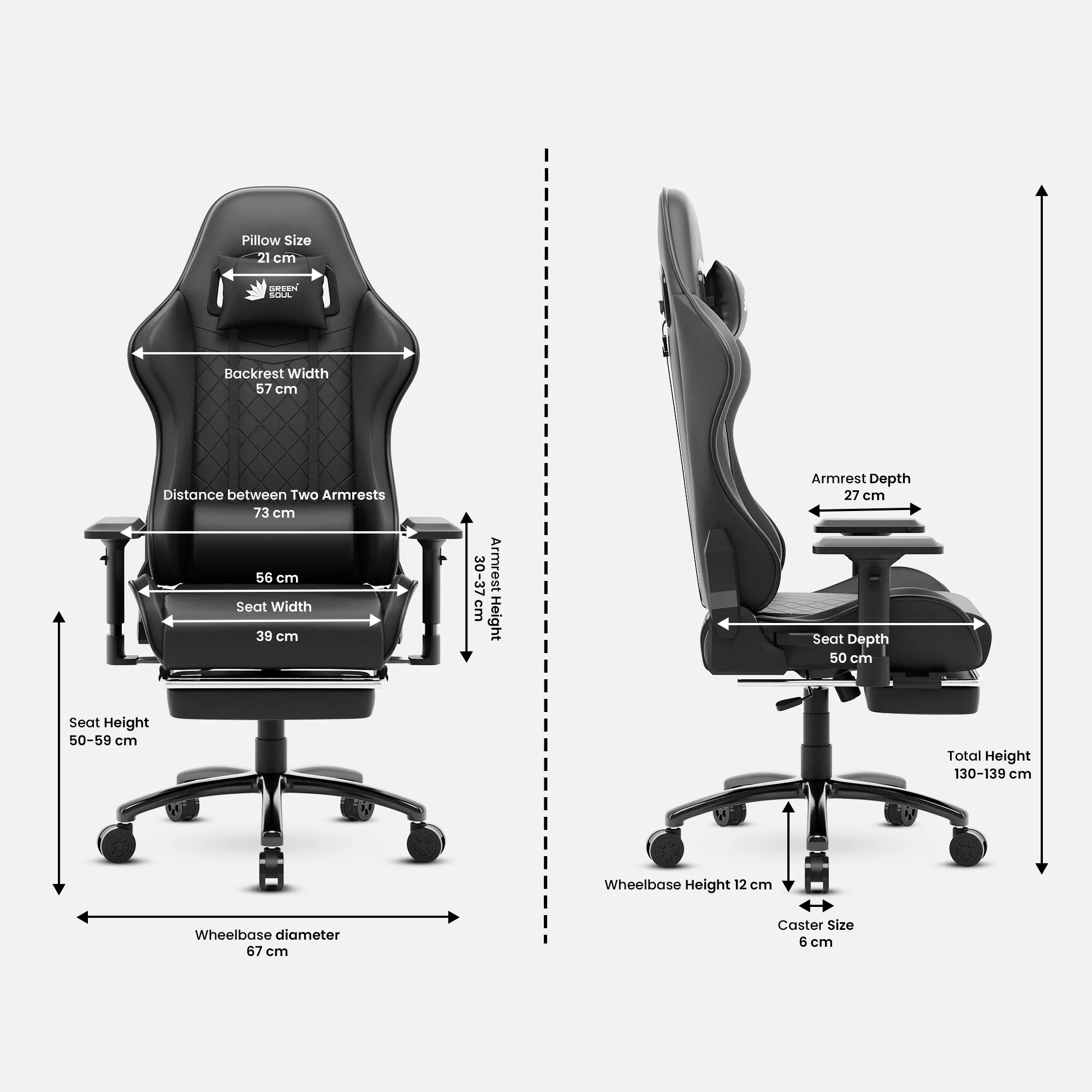 Green Soul Renewed Ghost Gaming Chair With Integrated Footrest - Image 23