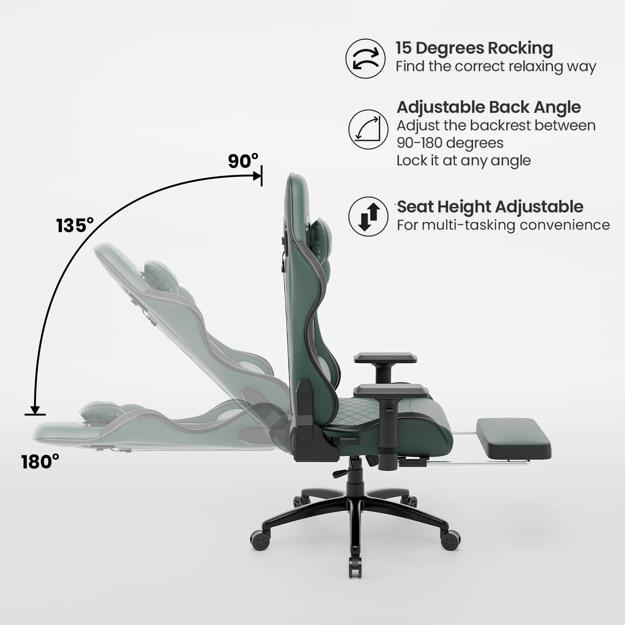 Green Soul Renewed Ghost Gaming Chair With Integrated Footrest - Image 32
