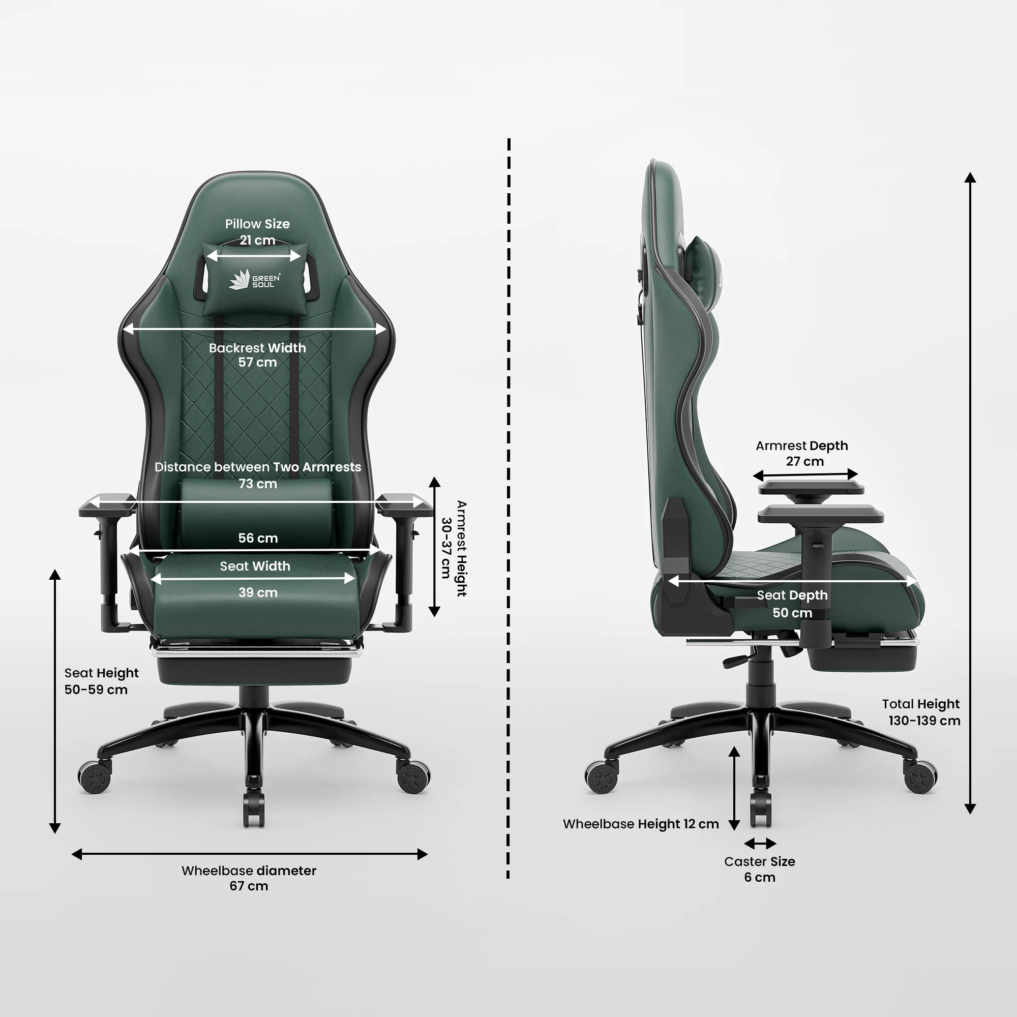 Green Soul Renewed Ghost Gaming Chair With Integrated Footrest - Image 35