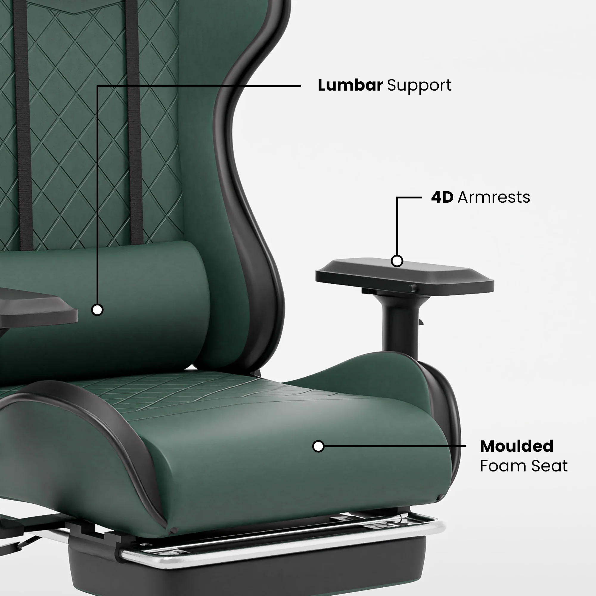 Green Soul Renewed Ghost Gaming Chair With Integrated Footrest - Image 37