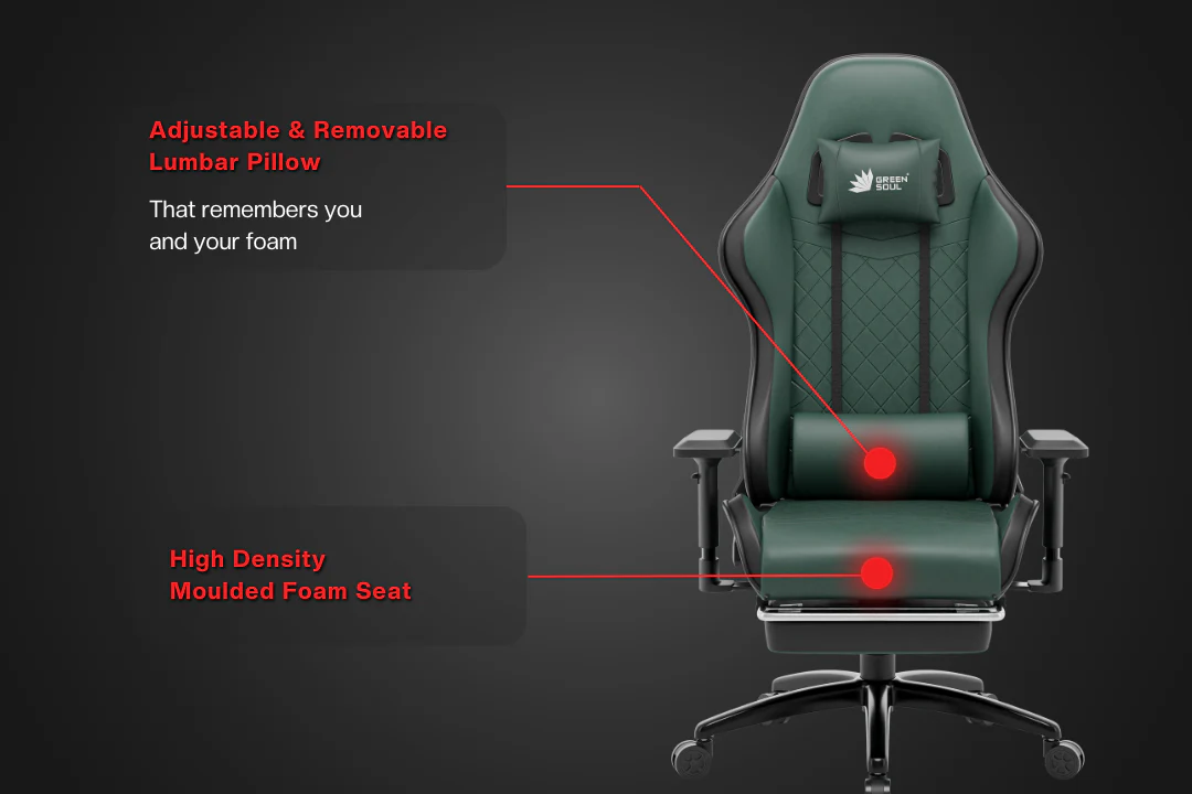 Green Soul Renewed Ghost Gaming Chair With Integrated Footrest - Image 9