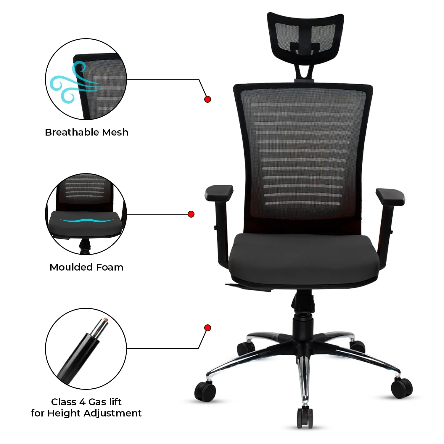 Green Soul Renewed Inspire High Back Mesh Office Chair - Image 5