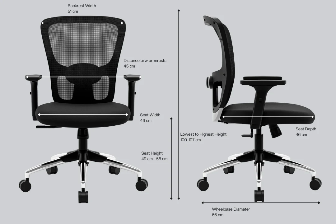 Green Soul Renewed Jupiter Lite Mid Back Mesh Office Chair - Image 22