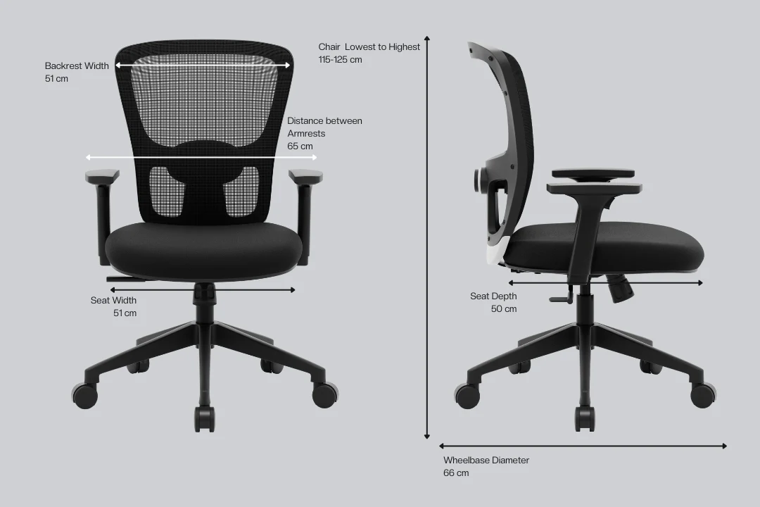 Green Soul Renewed Jupiter Lite Mid Back Mesh Office Chair - Image 7