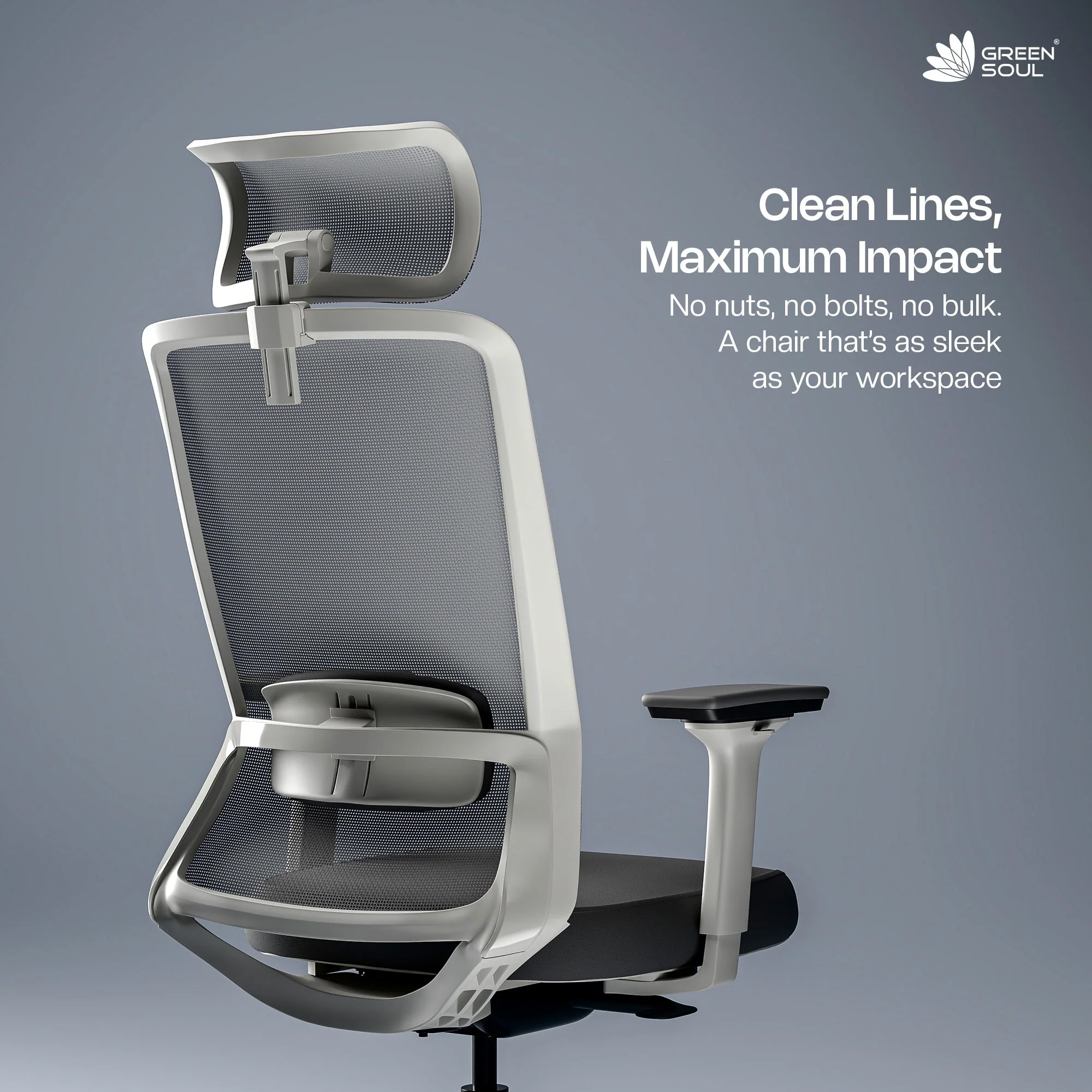Green Soul Leo Designed for Broad Shoulders Mesh Ergonomic Office Chair - Image 34