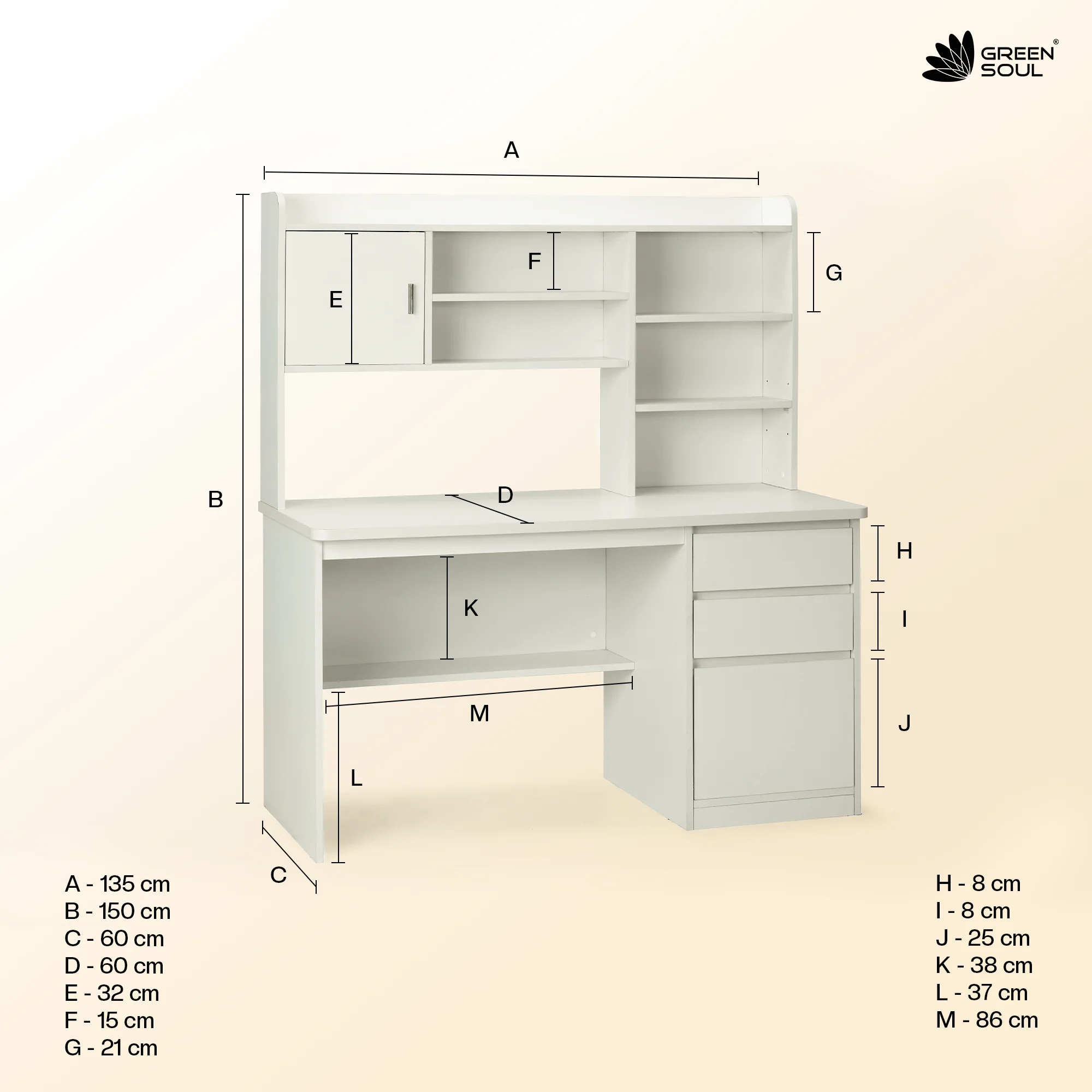 Green Soul Luxari Study Table for Home & Office - Image 5