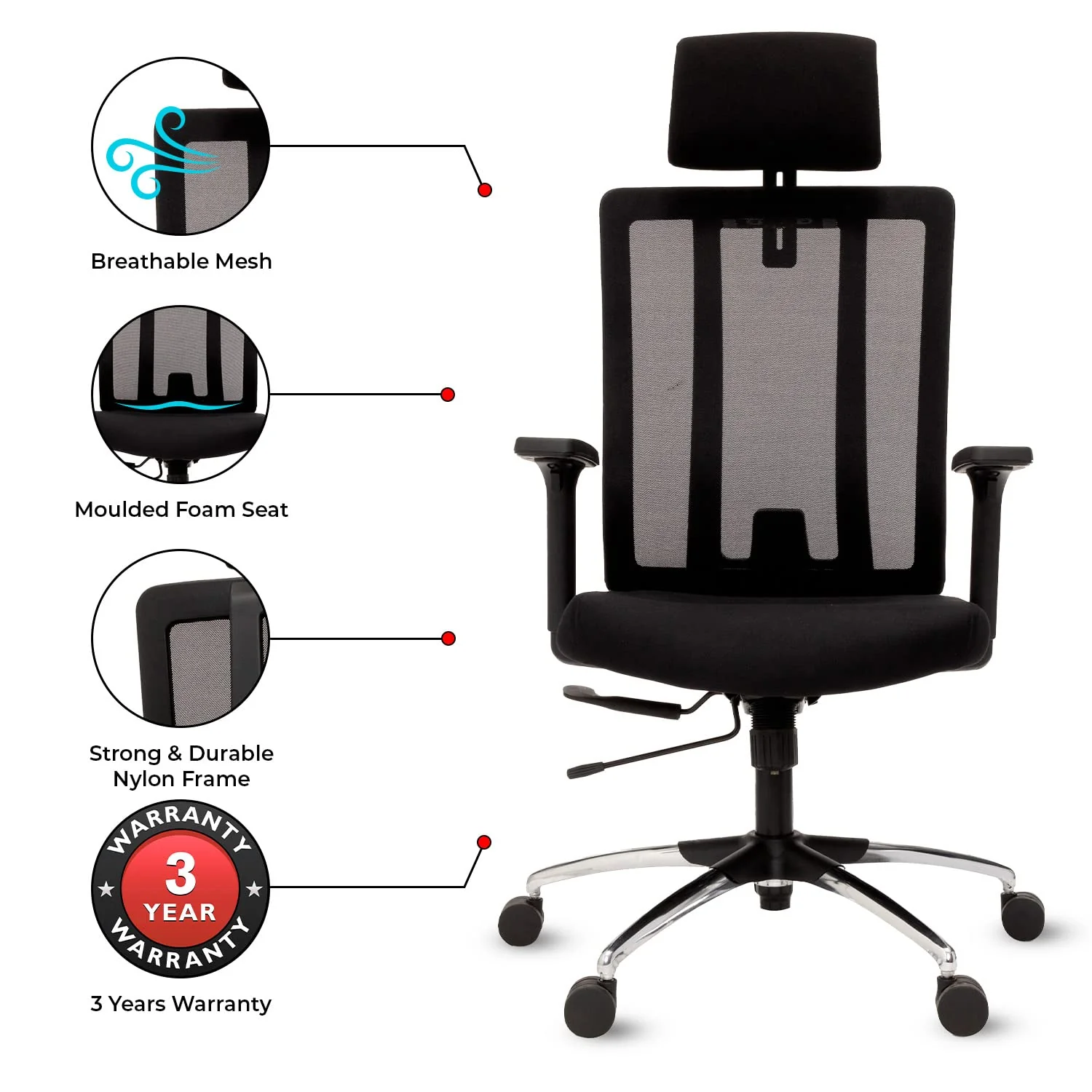 Green Soul Renewed Maestro High Back Mesh Office Chair - Image 16