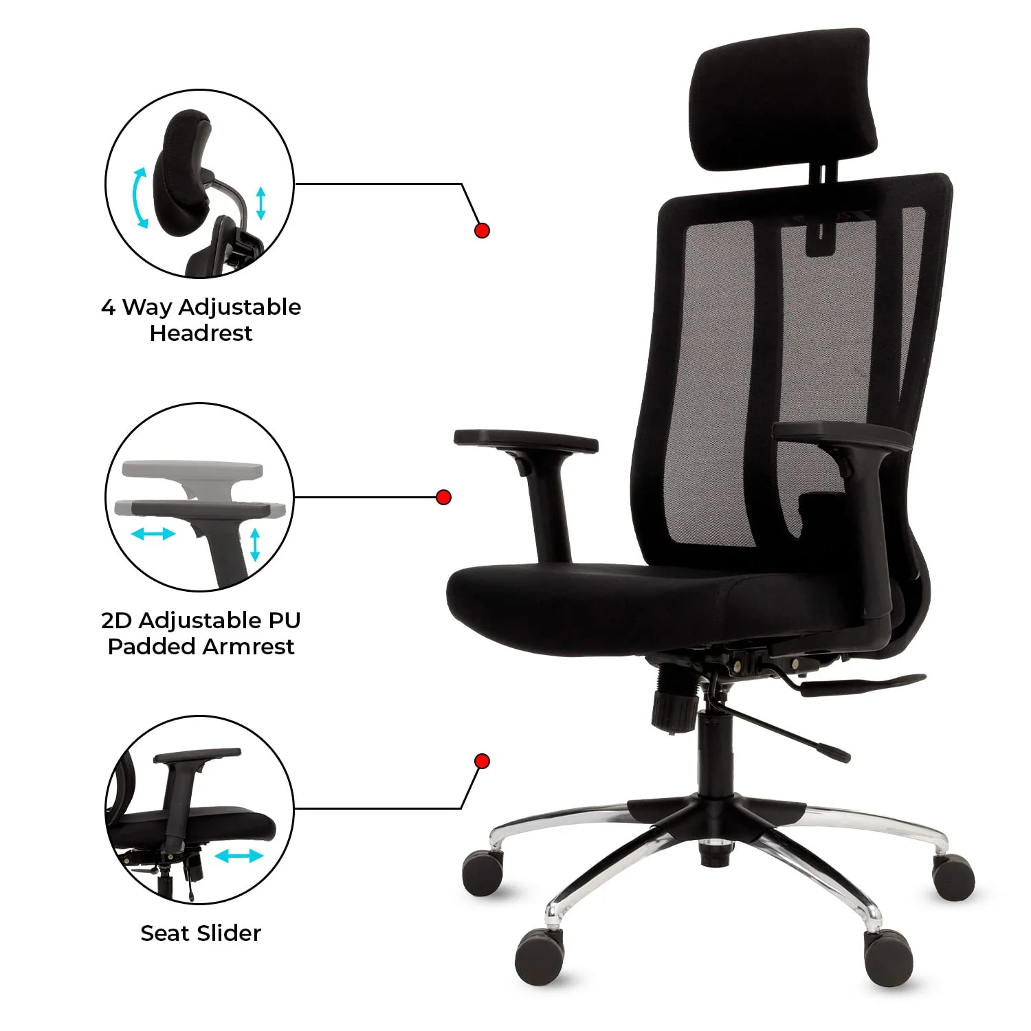 Green Soul Renewed Maestro High Back Mesh Office Chair - Image 4