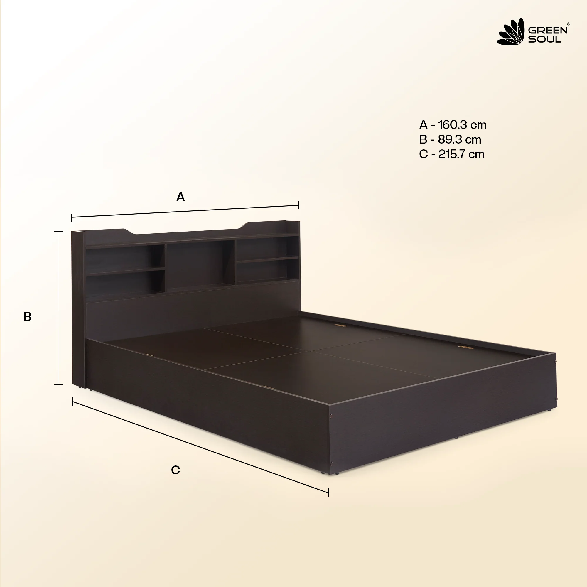 Green Soul Maybelle Queen bed with headboard & Box Storage - Image 17