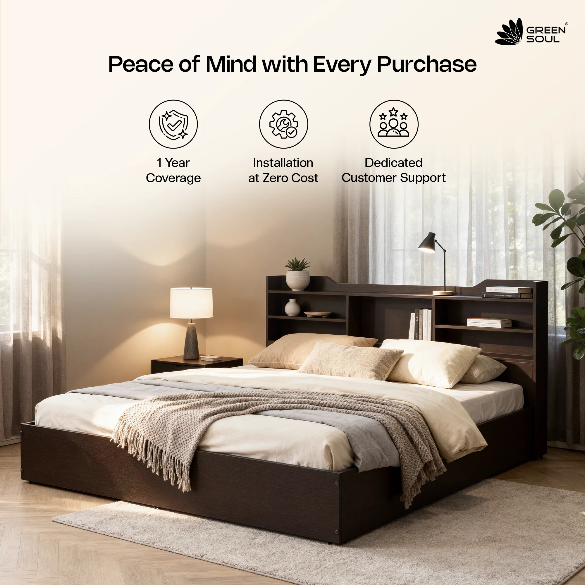 Green Soul Maybelle Queen bed with headboard & Box Storage - Image 22