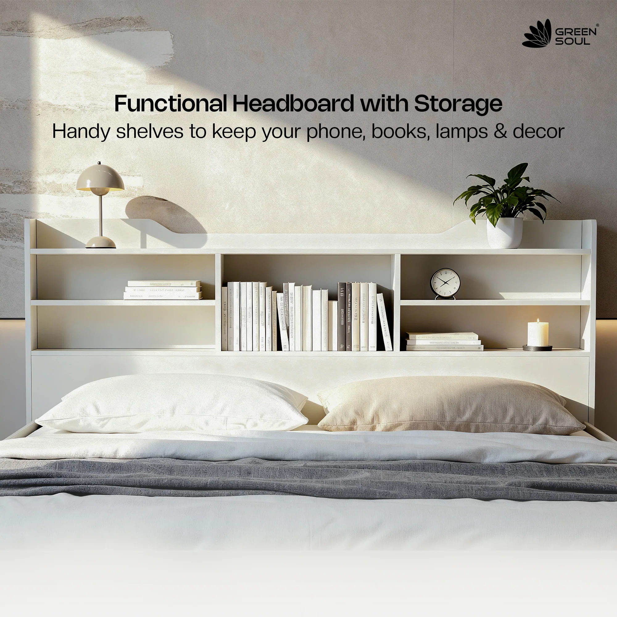 Green Soul Maybelle Queen bed with headboard & Box Storage - Image 33