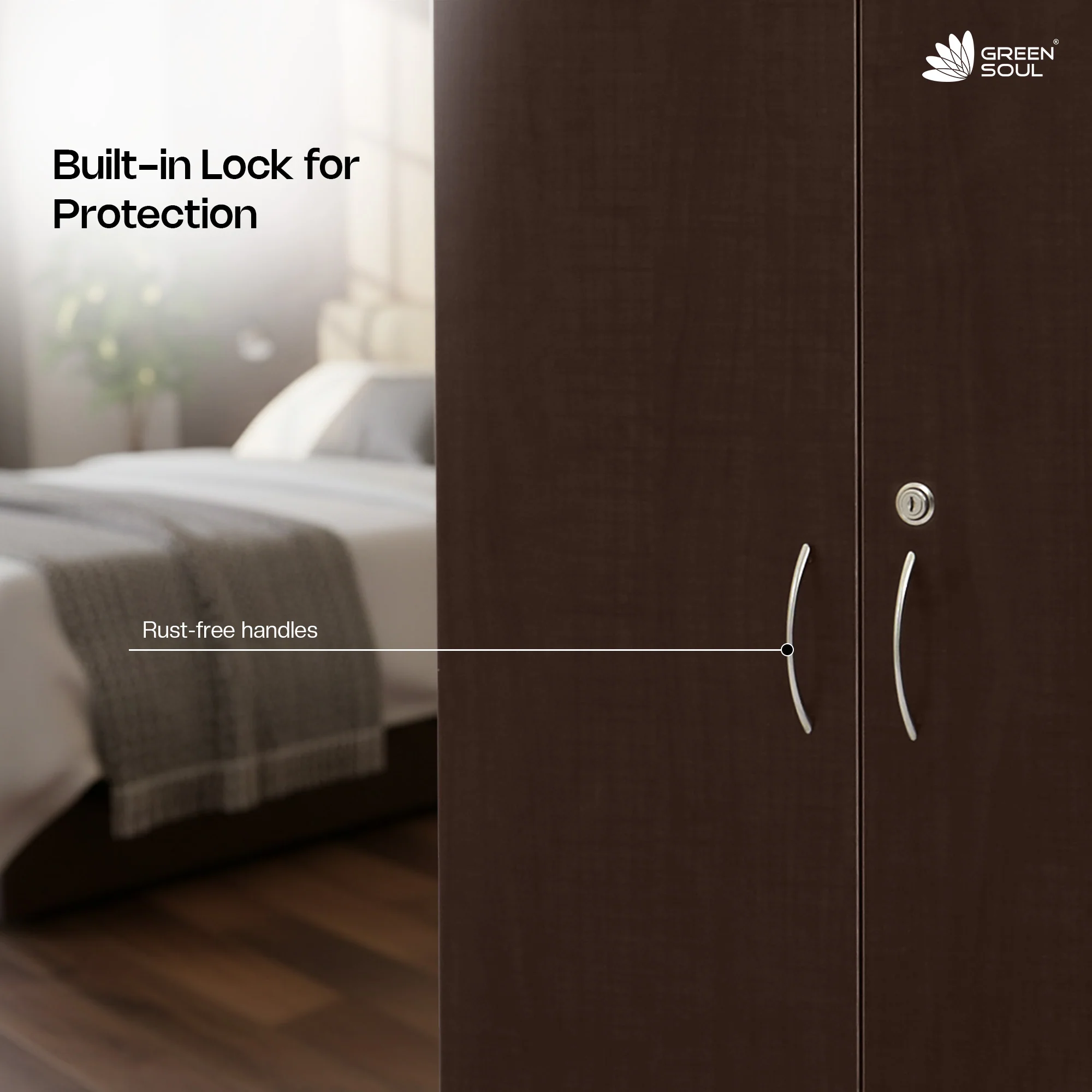 Green Soul Renewed Merlin 2-Door Wardrobe - Image 9