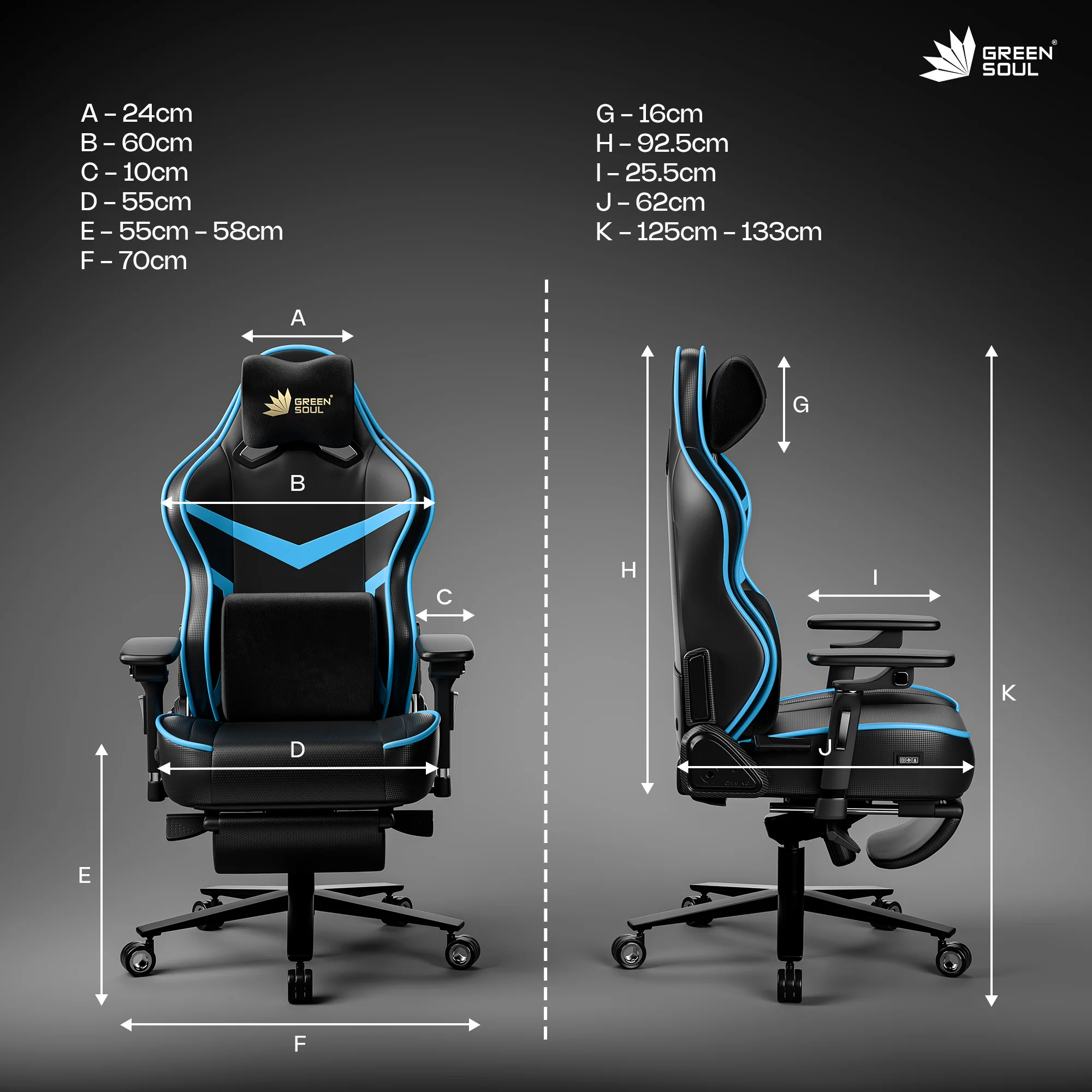 Green Soul Renewed Monster Pro Gaming Chair with Ventilated Seats - Image 16