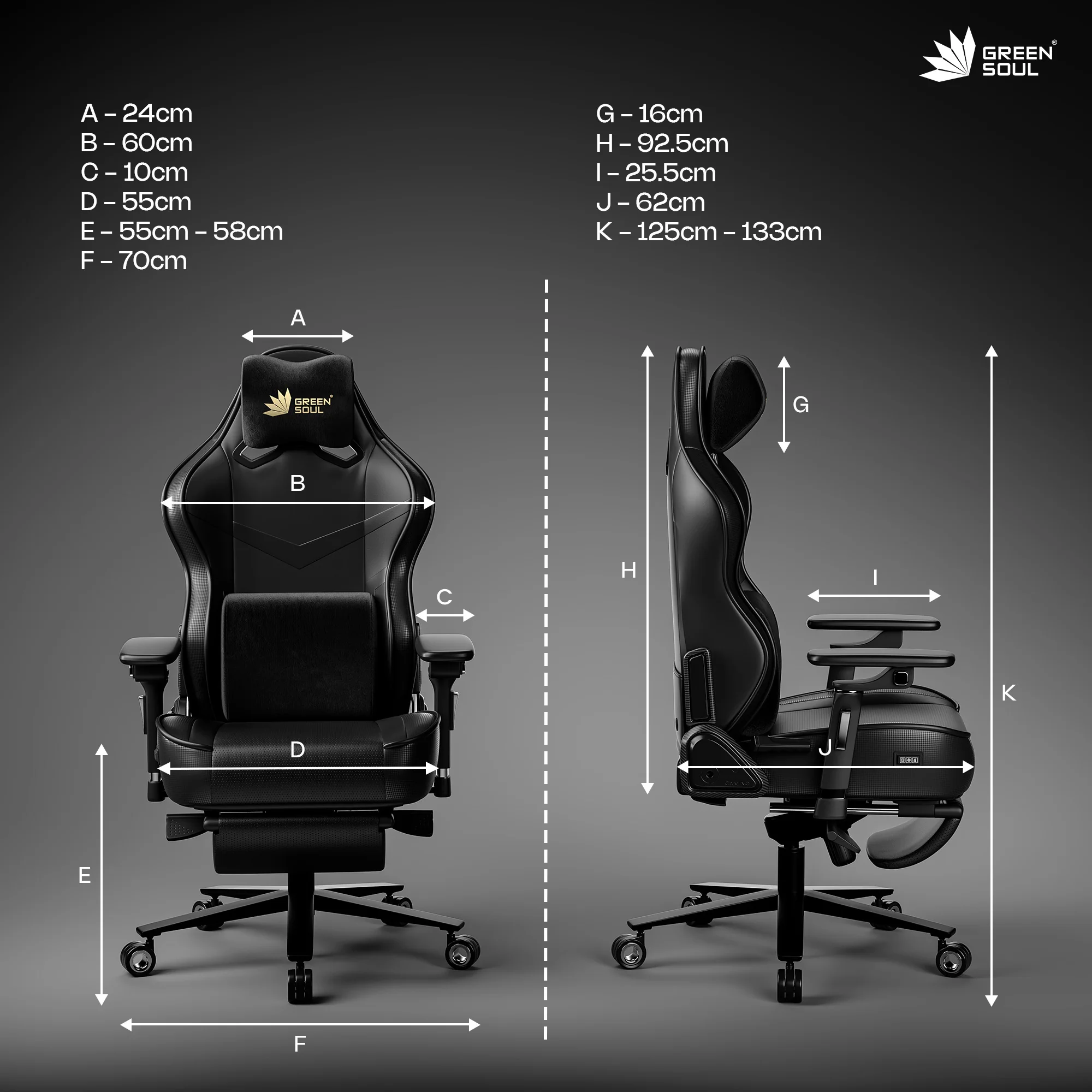 Green Soul Renewed Monster Pro Gaming Chair with Ventilated Seats - Image 24